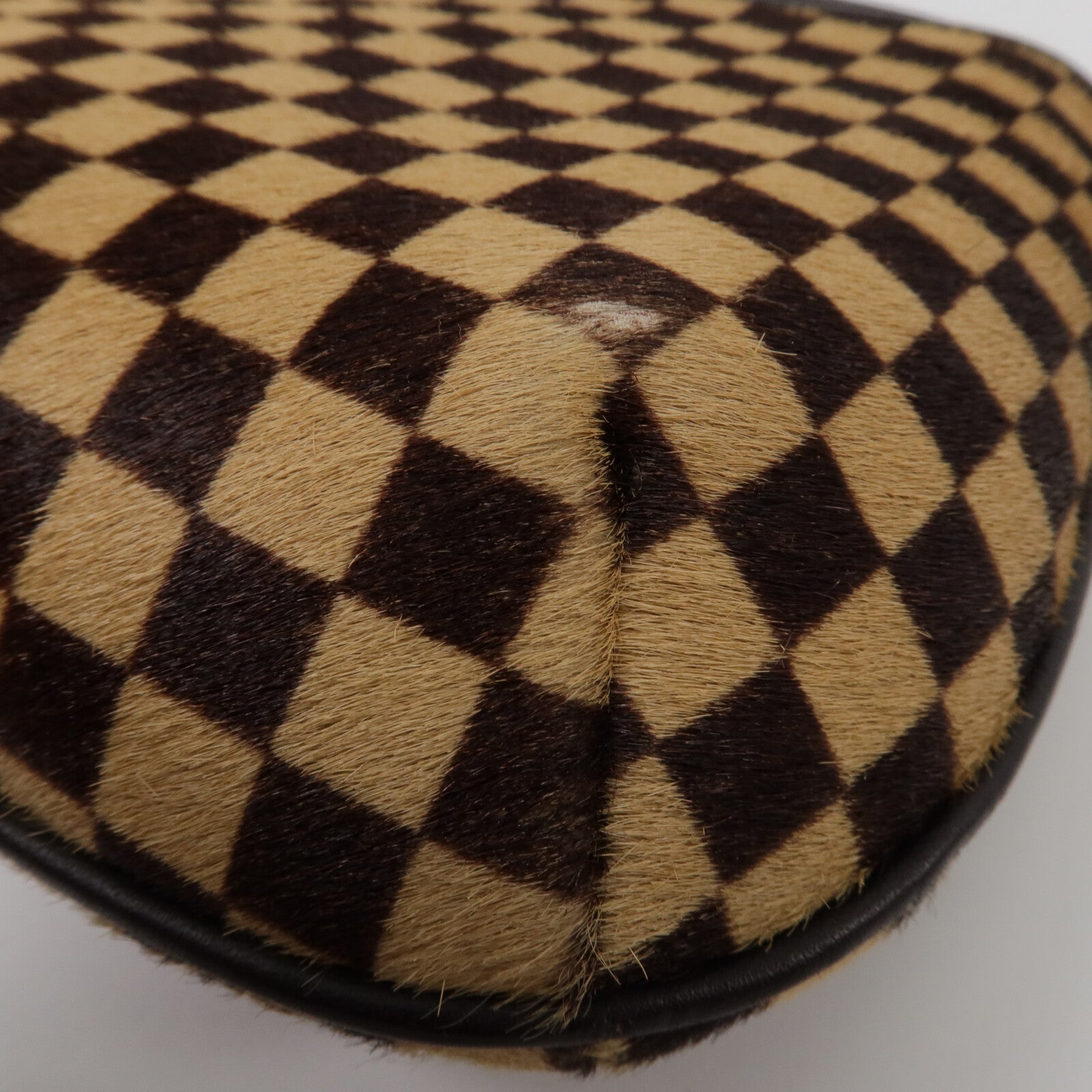 LOUIS VUITTON Damier/馬毛Sauvage Tigre手挽袋