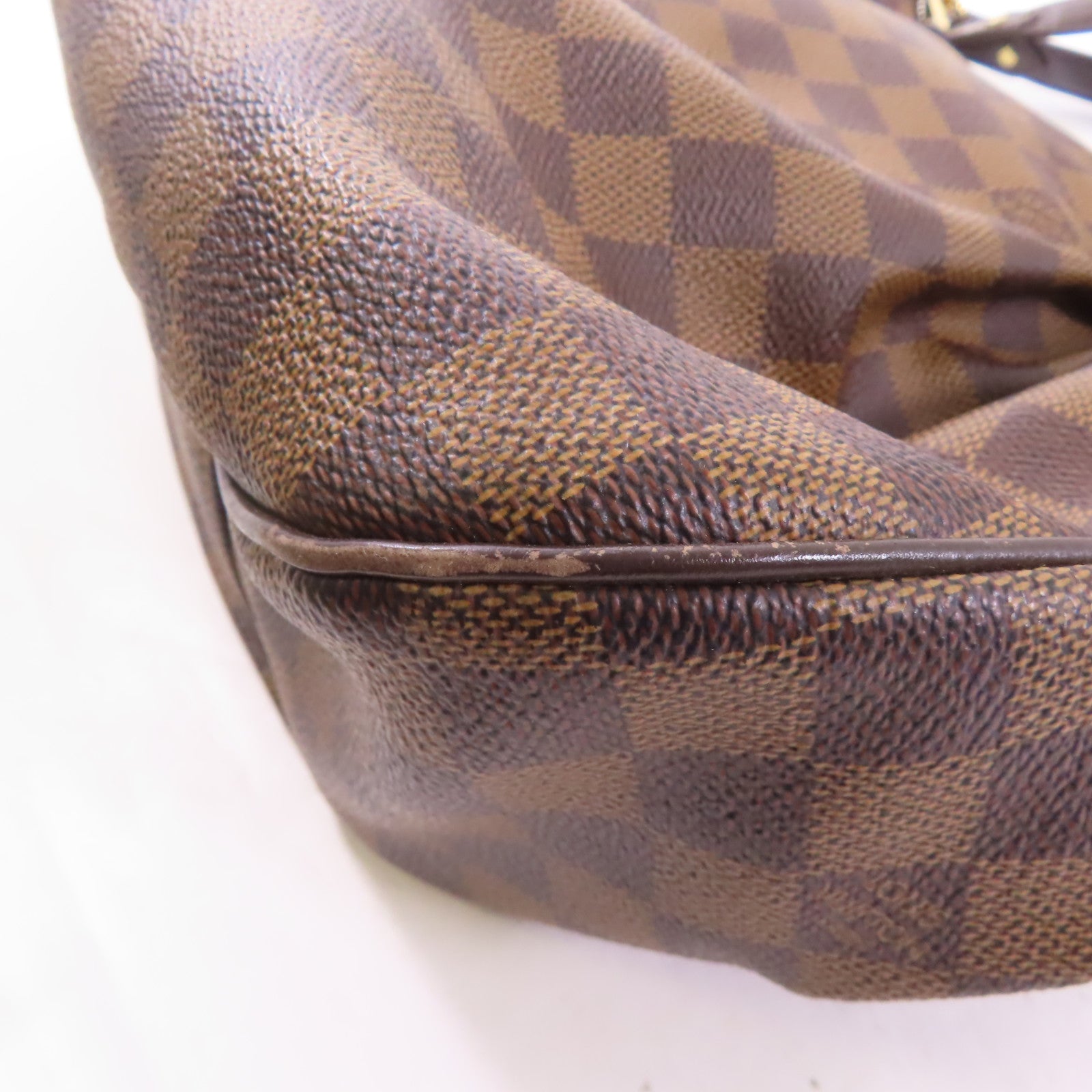 LOUIS VUITTON Damier Evora MM金扣手挽肩背兩用袋棕色