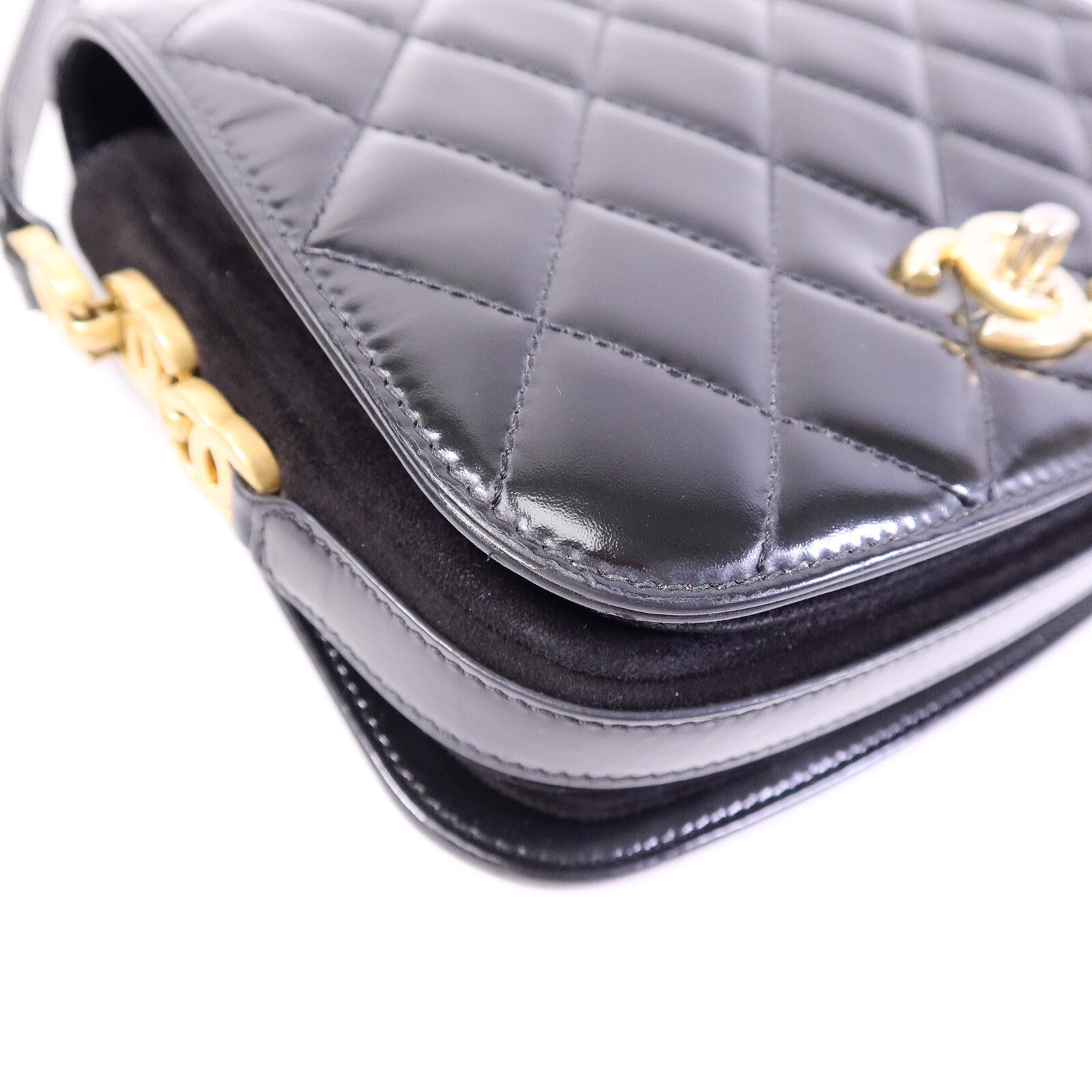 CHANEL 漆皮/麂皮皮革Mini Messenger肩背袋