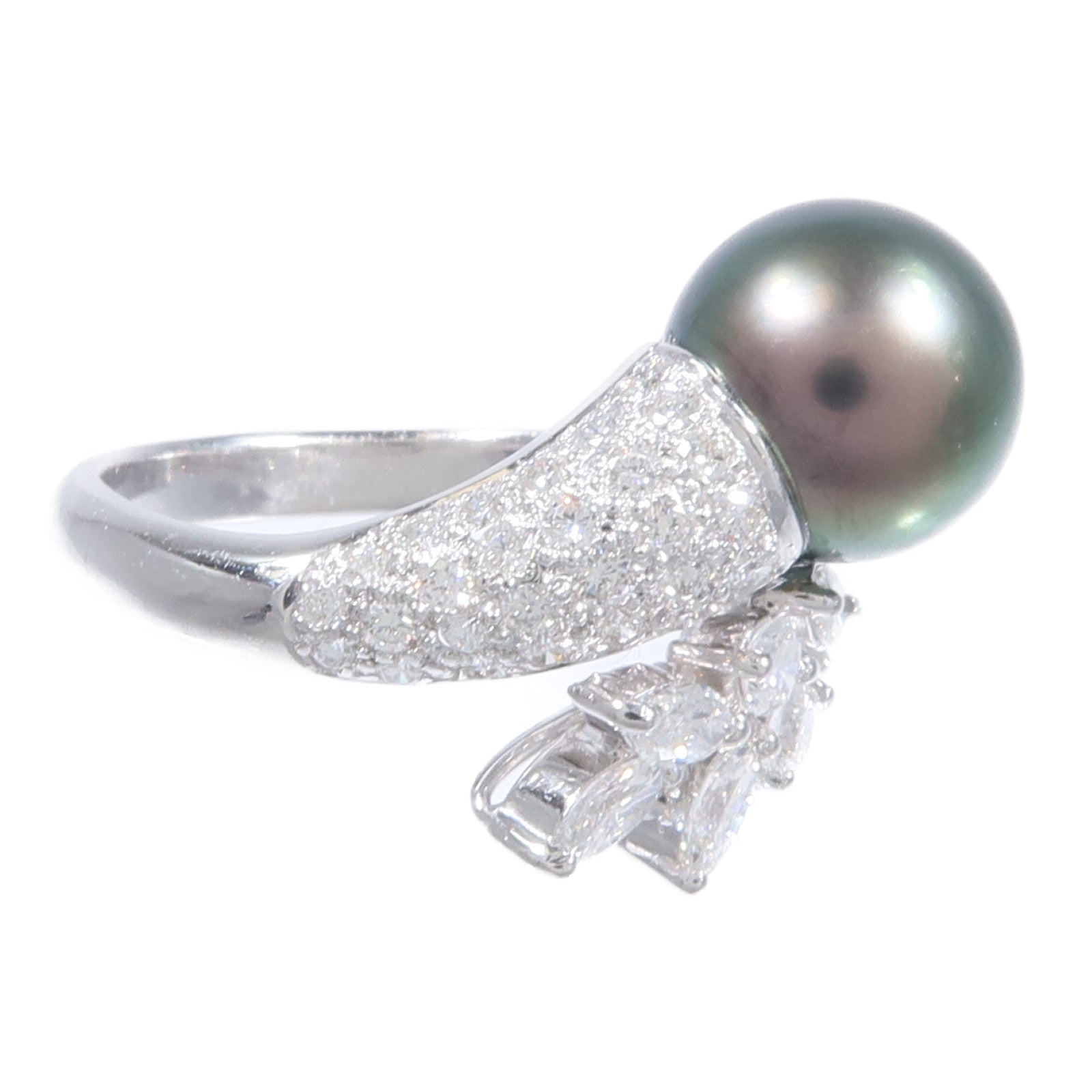 JEWELRY 18K白金Pearl Diamond Ring珍珠/鑽石戒指