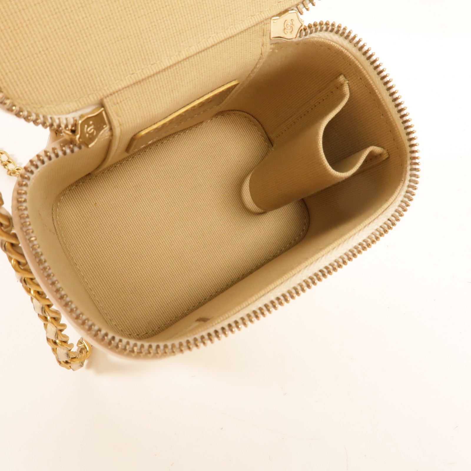 CHANEL 羊皮皮革Mini Vanity Case With Gold Ball鏈帶肩背袋