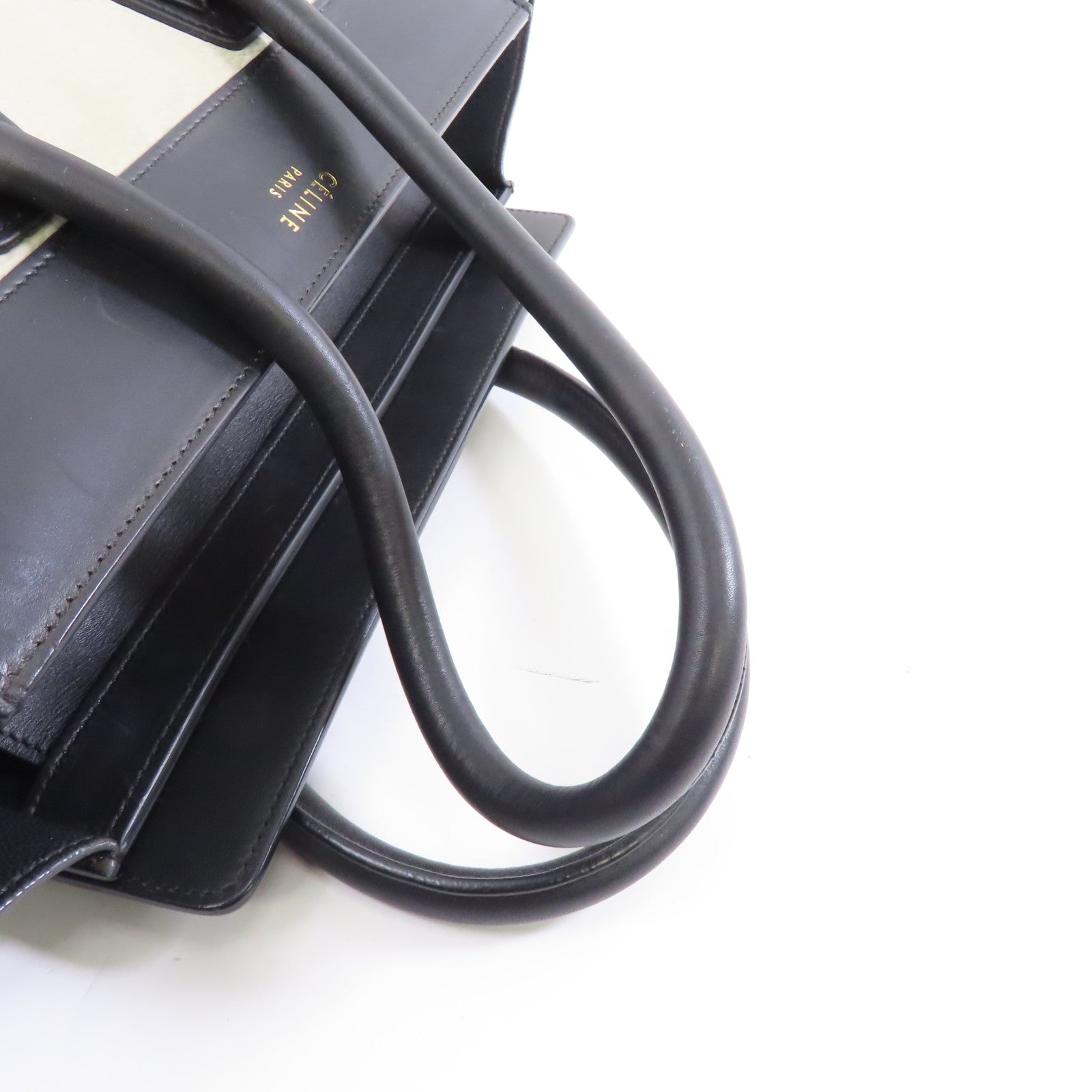 CELINE 牛皮皮革Micro Laggage金扣手挽袋灰色/黑色/深綠色