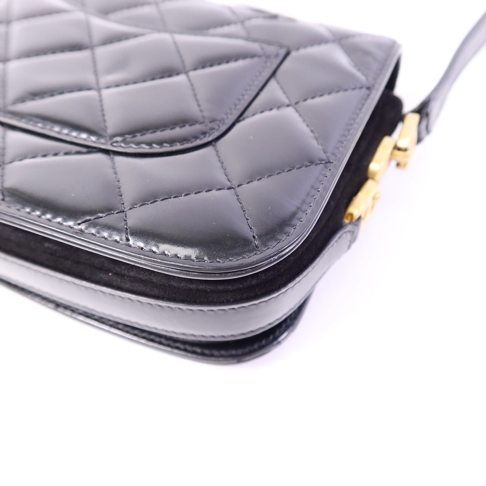 CHANEL 漆皮/麂皮皮革Mini Messenger肩背袋