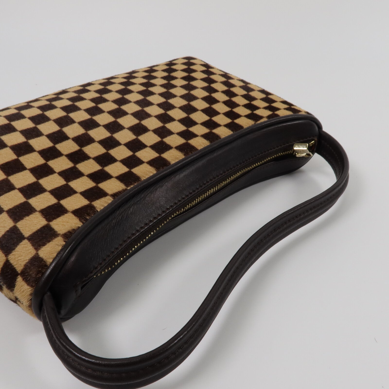 LOUIS VUITTON Damier/馬毛Sauvage Tigre手挽袋