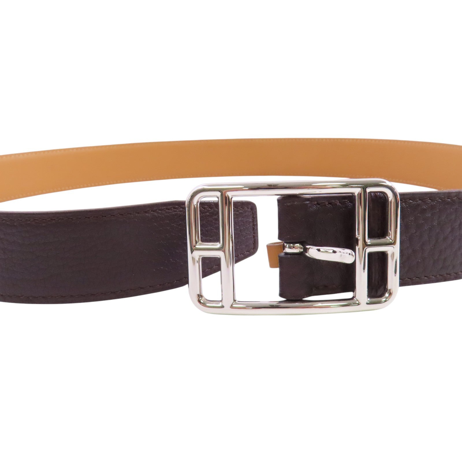 HERMES Clemence皮革Leather Belt銀扣皮帶