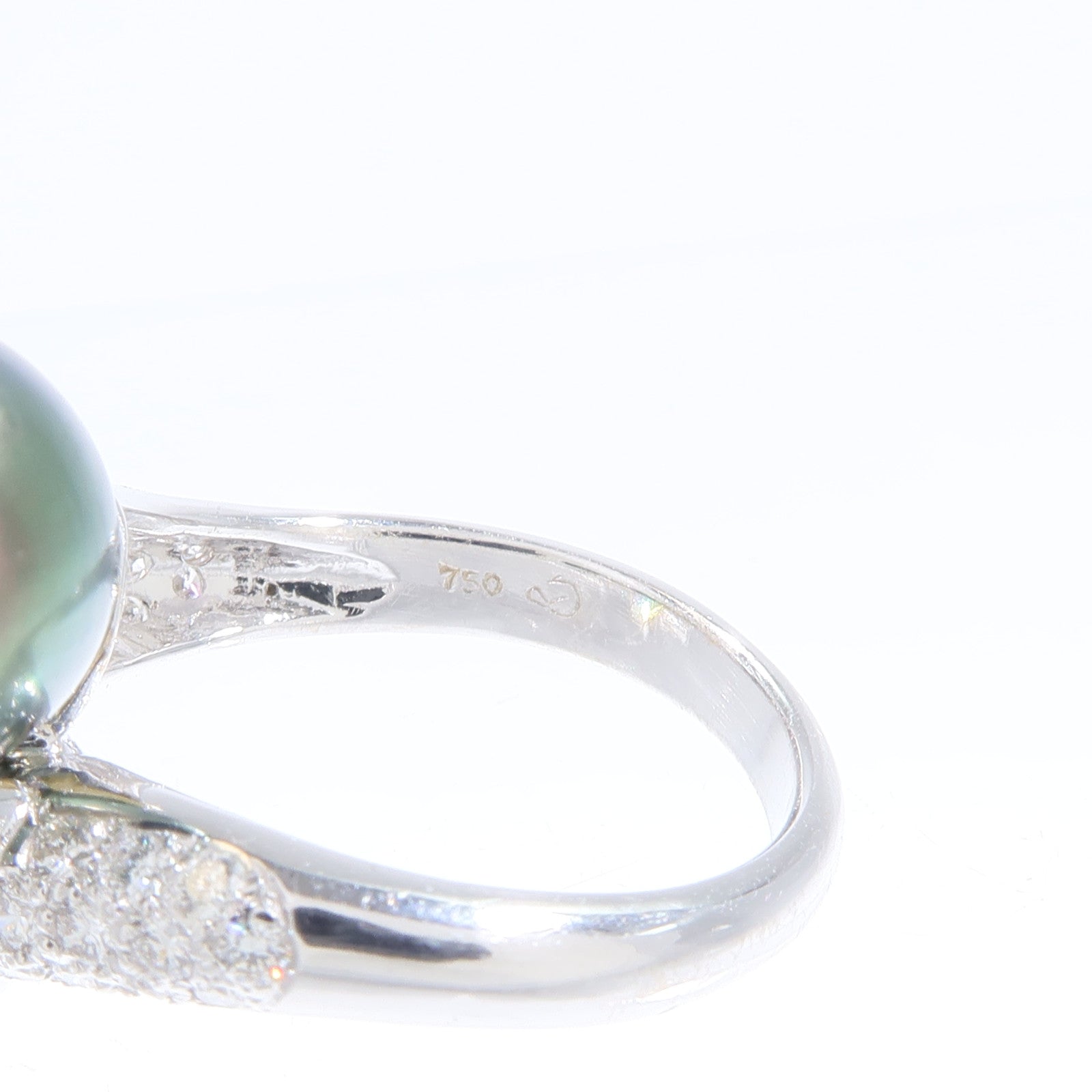 JEWELRY 18K白金Pearl Diamond Ring珍珠/鑽石戒指