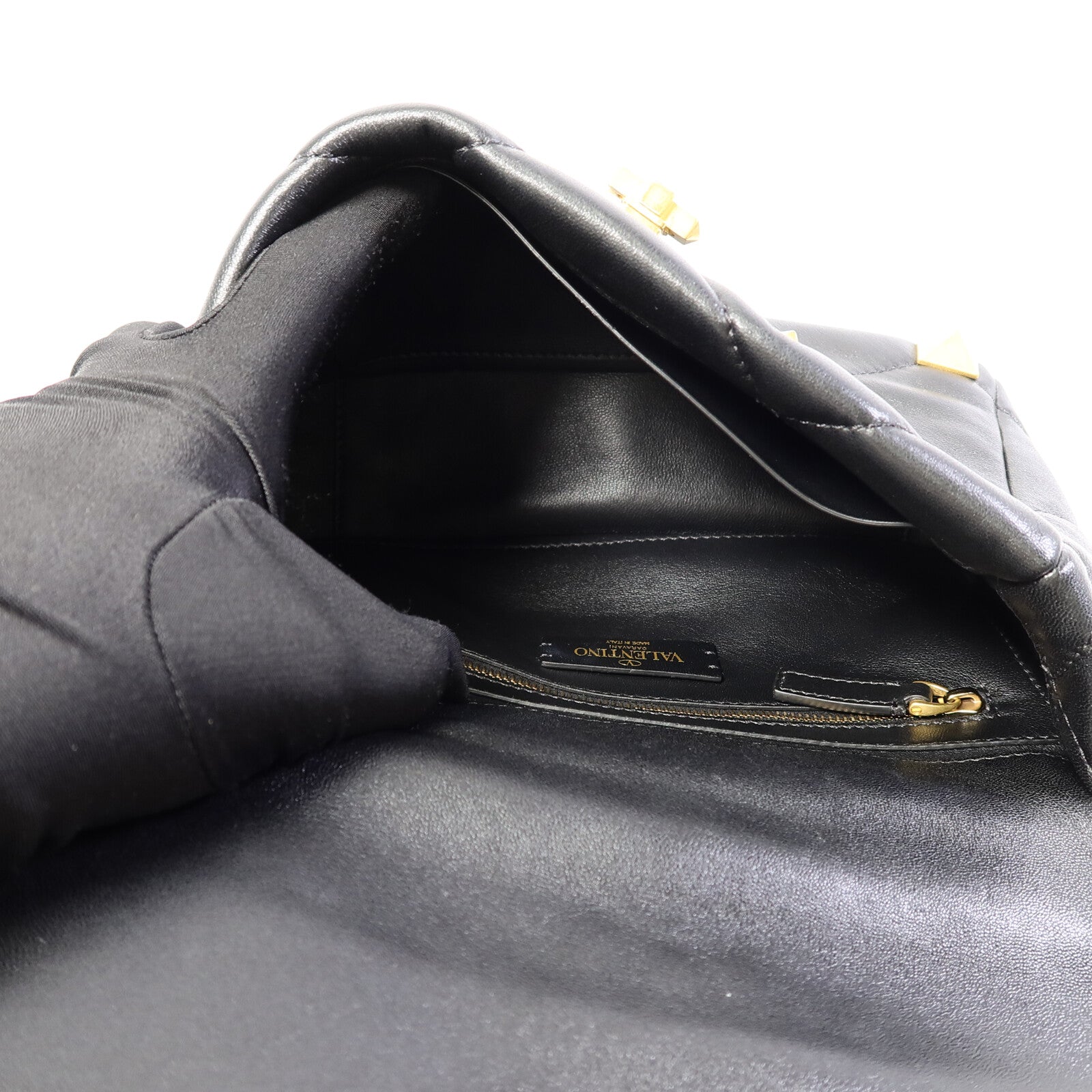 Valentino 羊皮皮革Garavani Roman Stud鏈帶手挽肩背兩用袋