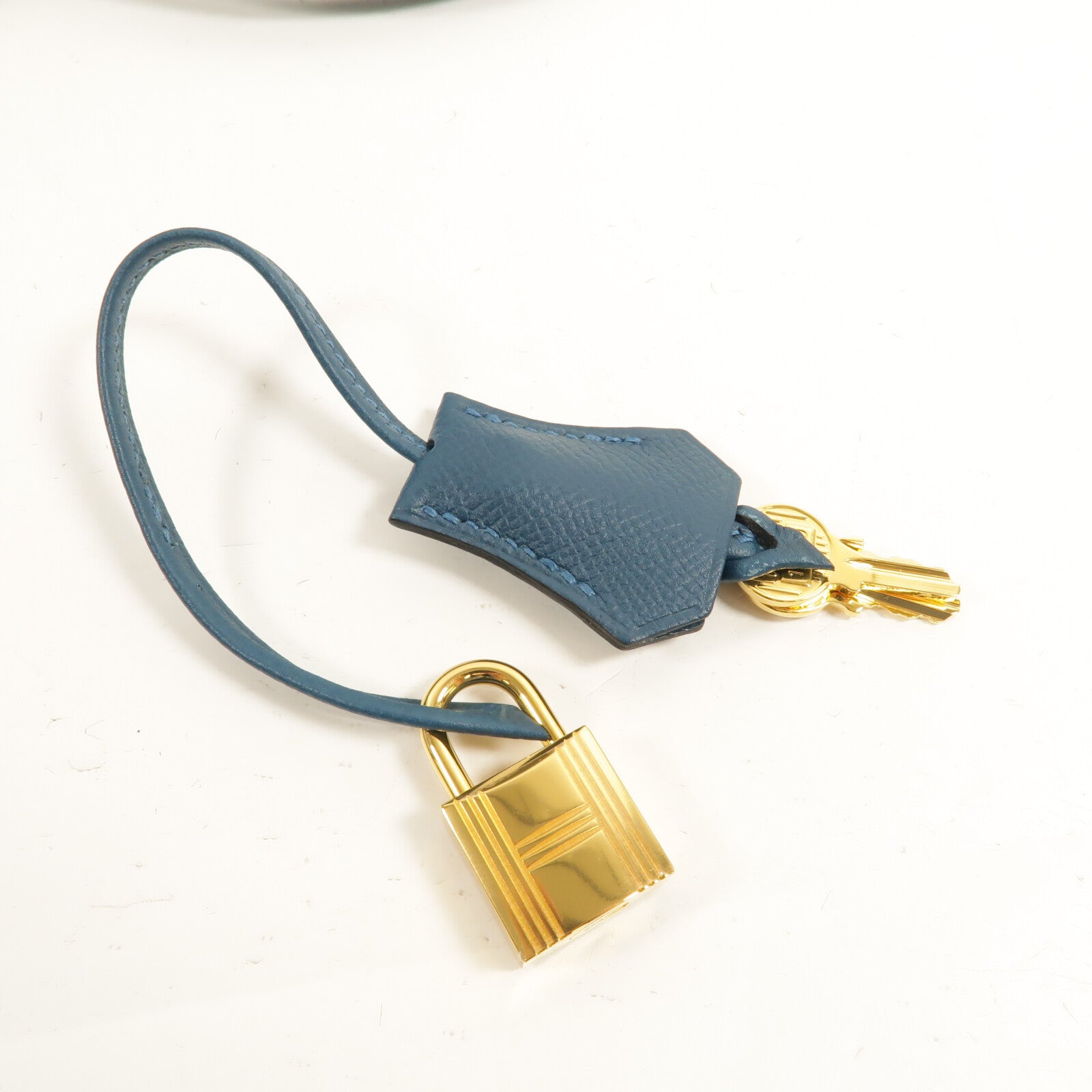 HERMES Epsom皮革Kelly 28手挽肩背兩用袋Bleu Colvert