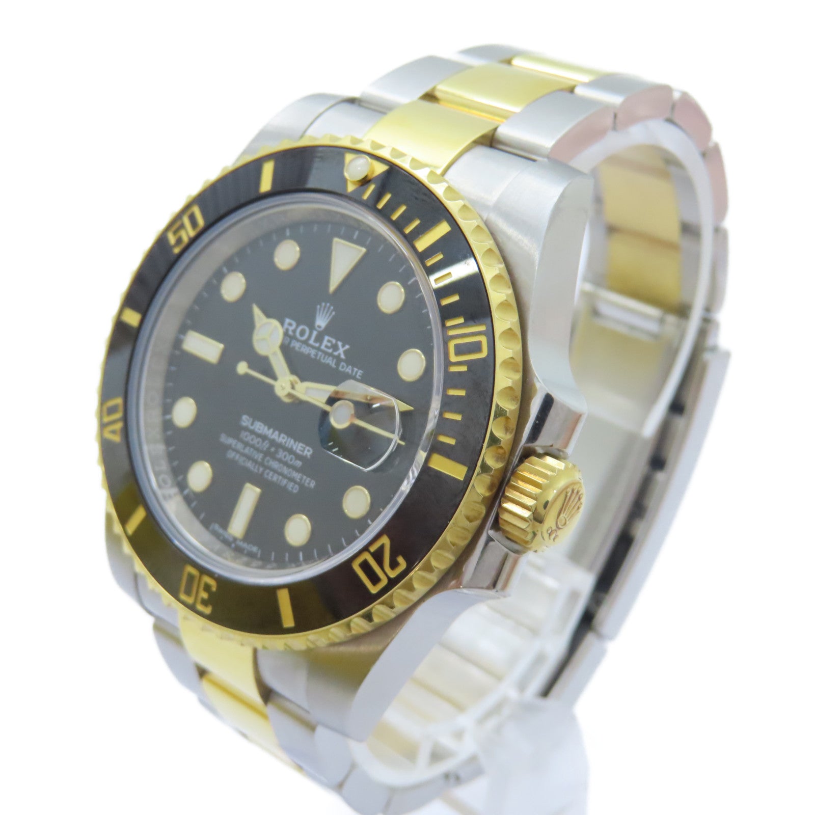 ROLEX Submarinar Date 18K黃金/不鏽鋼手錶自動機芯黑色