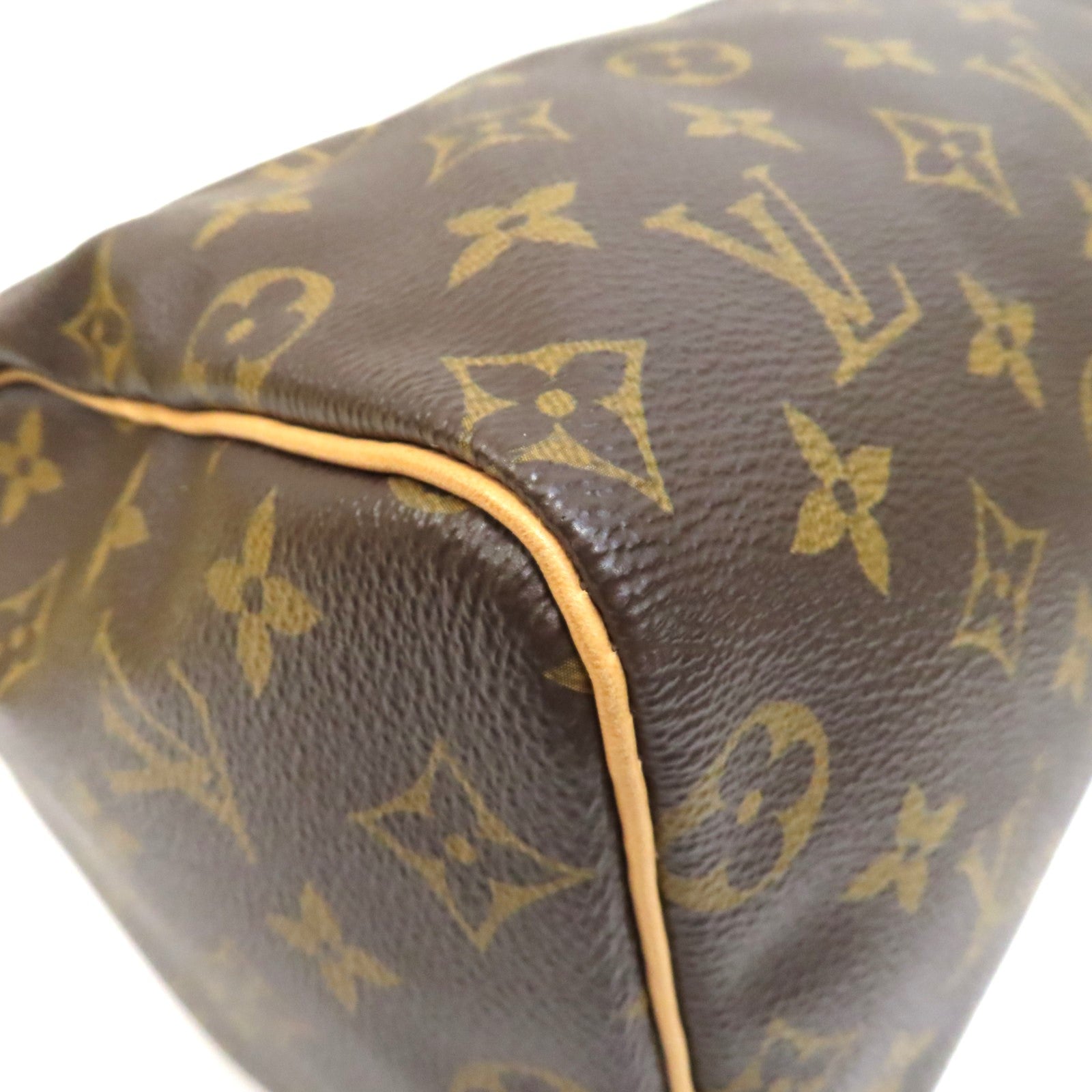 LOUIS VUITTON Monogram Speedy 25金扣手挽袋啡色
