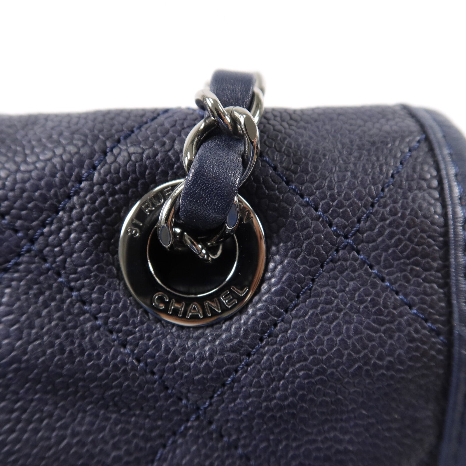 CHANEL 牛皮皮革French Riviera Chain Bag鏈帶肩背袋