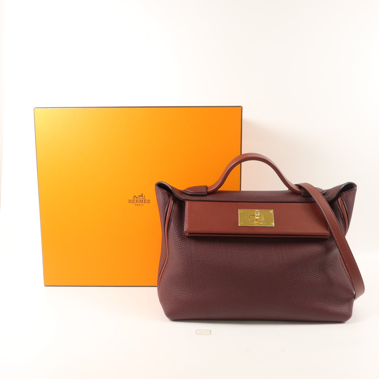 HERMES Clemence皮革24/24 29cm手挽肩背兩用袋
