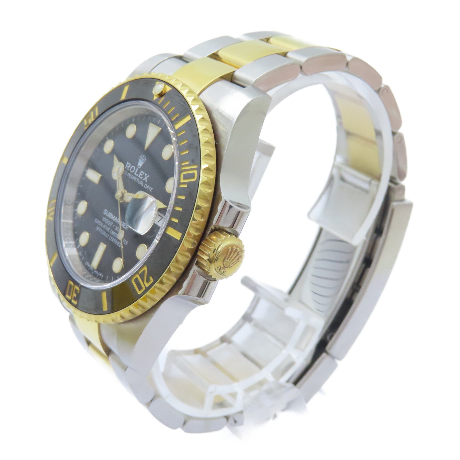 ROLEX Submarinar Date 18K黃金/不鏽鋼手錶自動機芯黑色