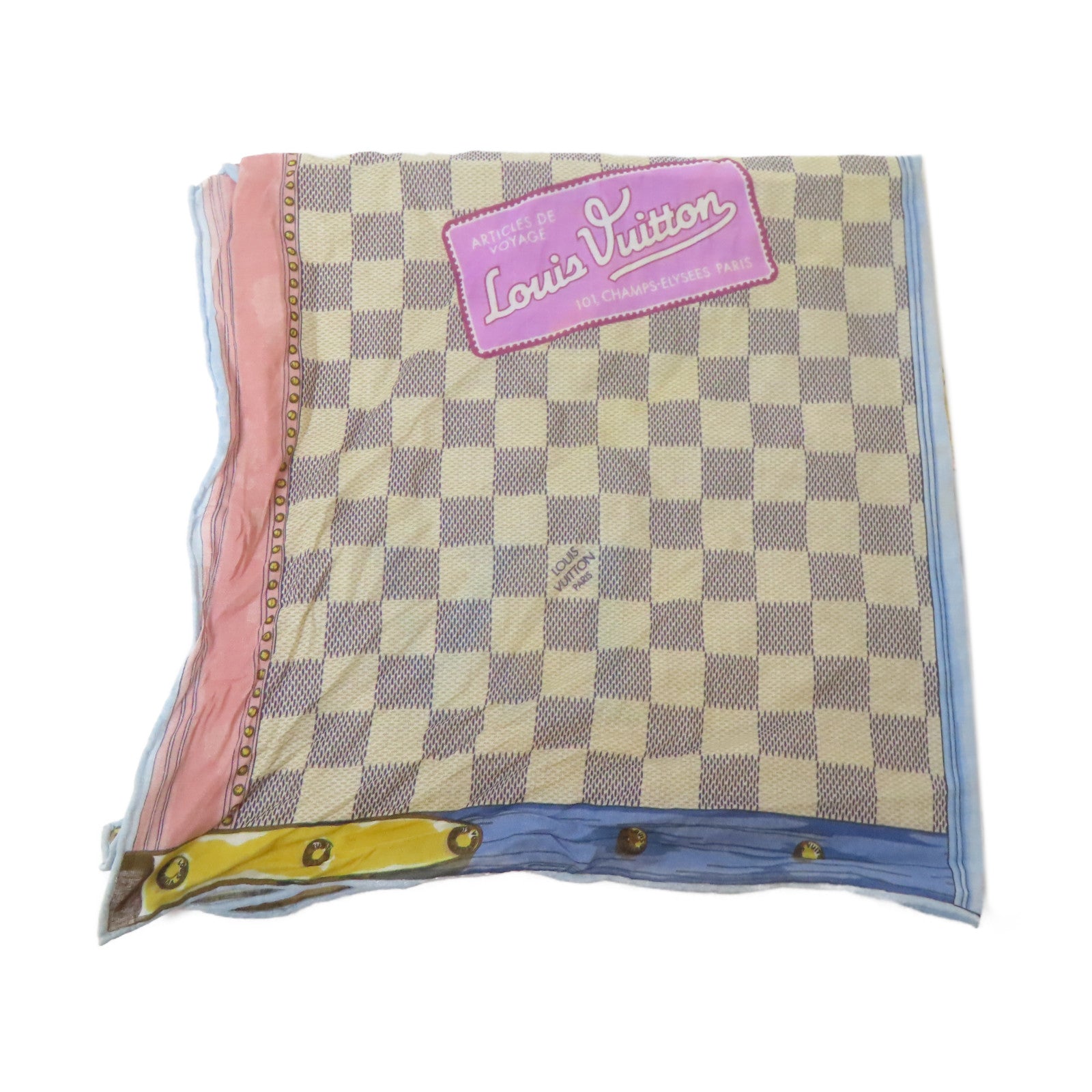 LOUIS VUITTON 【激減優惠】Damier Azur Summer Trunk Scarf絲巾彩色