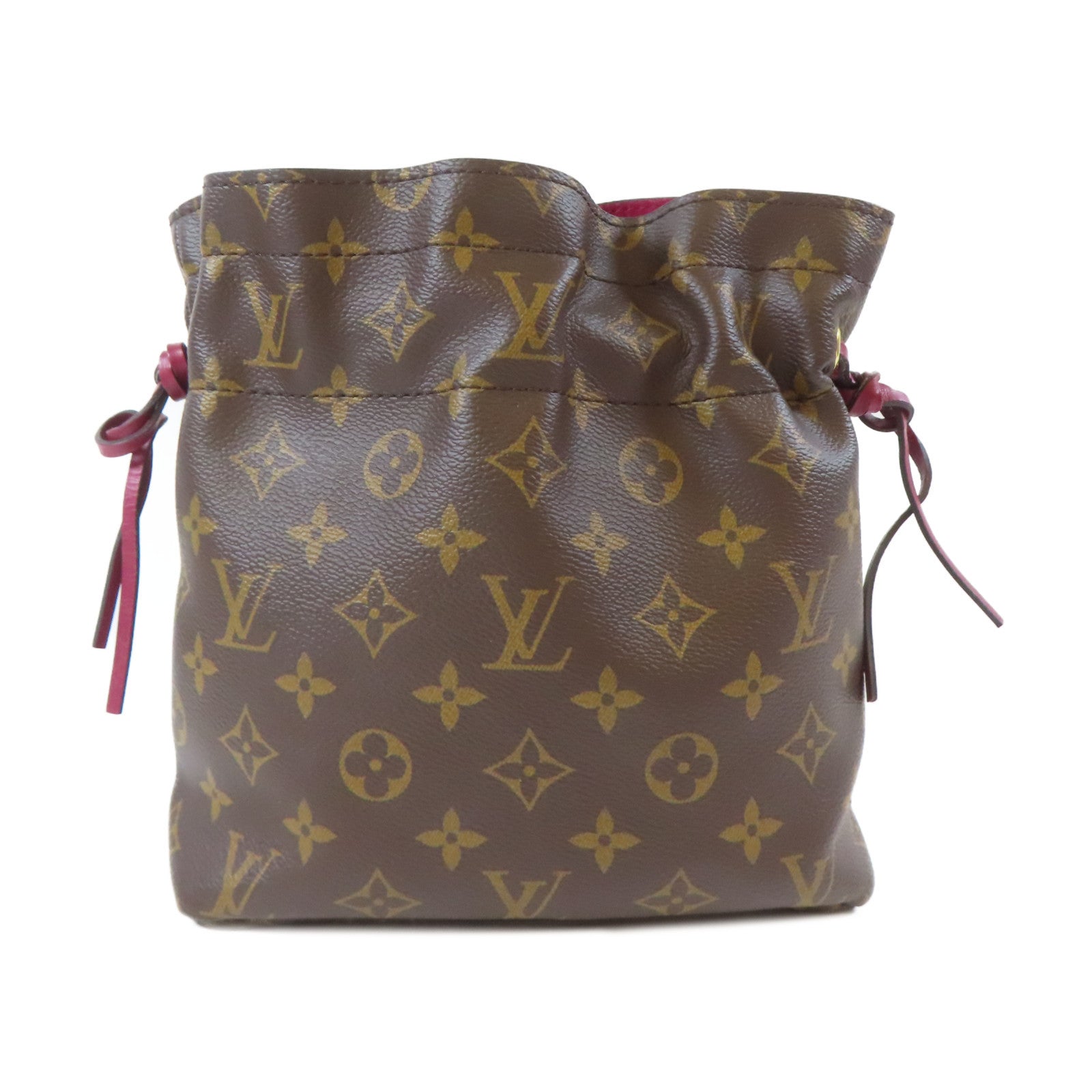 LOUIS VUITTON 【激減優惠】Monogram Posh Noe Drawstring Pouch金扣手拿包啡色/紫色