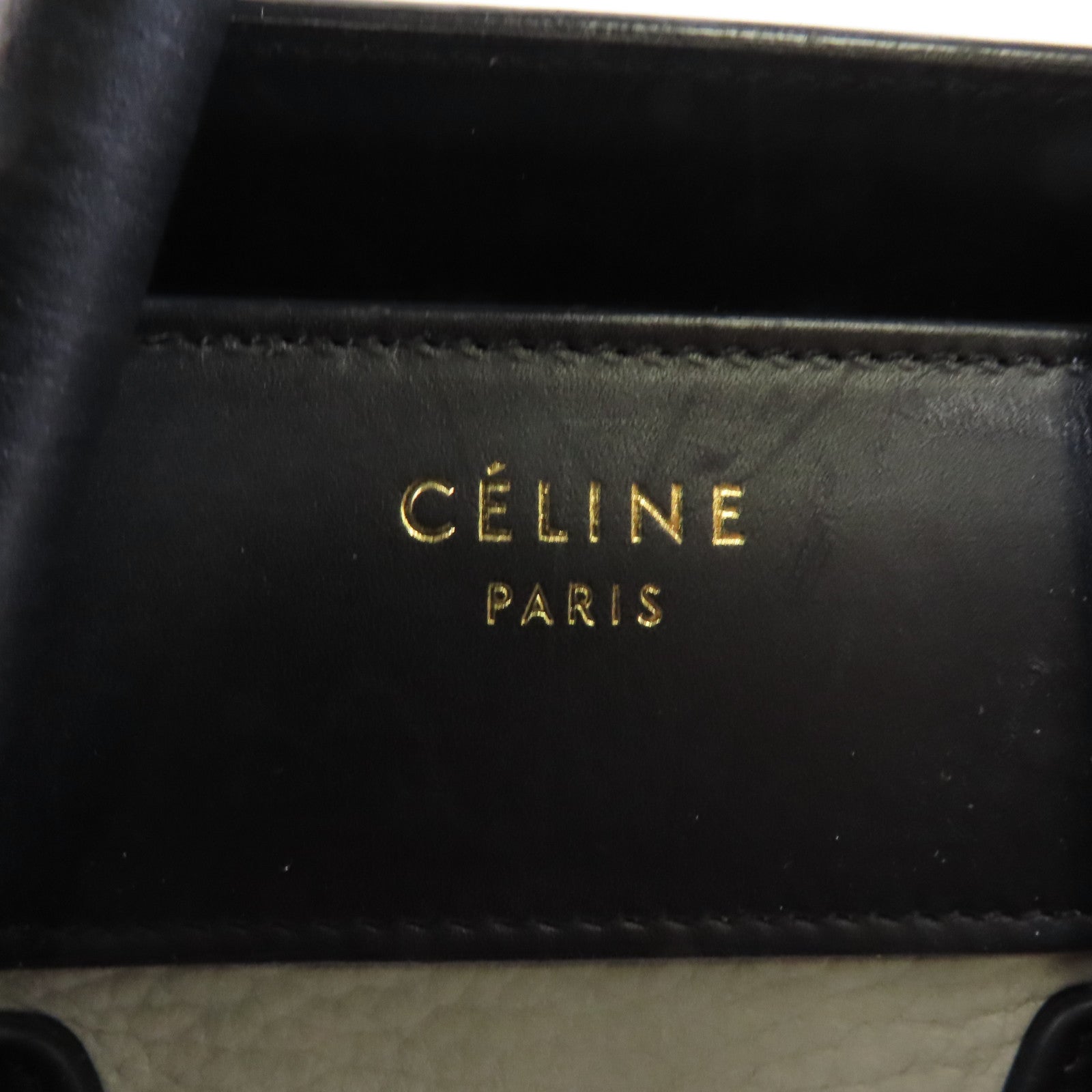 CELINE 牛皮皮革Micro Laggage金扣手挽袋灰色/黑色/深綠色