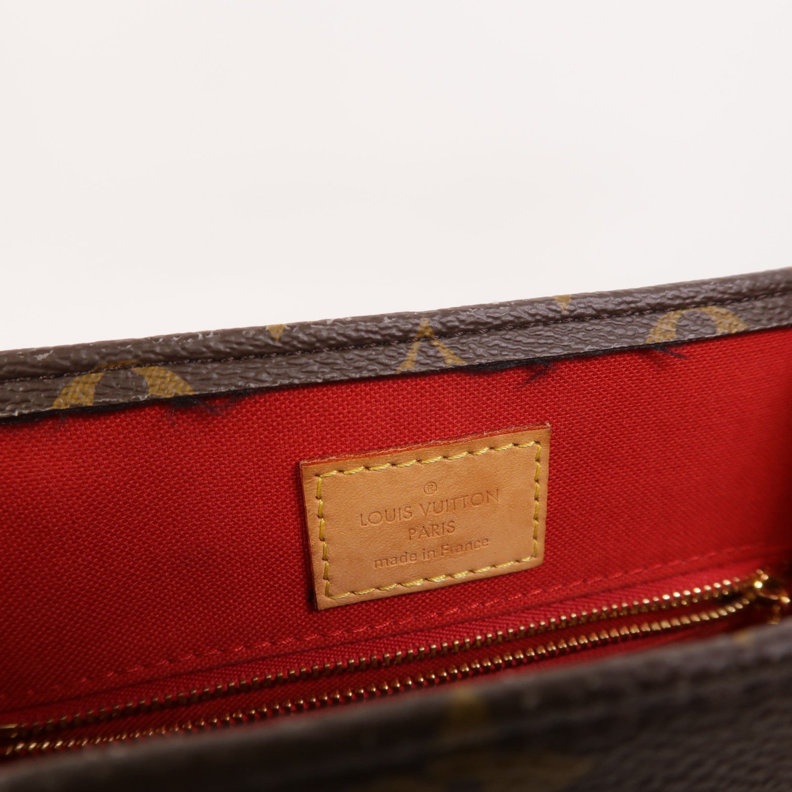 LOUIS VUITTON Monogram Sac Plat BB金扣手挽肩背兩用袋棕色