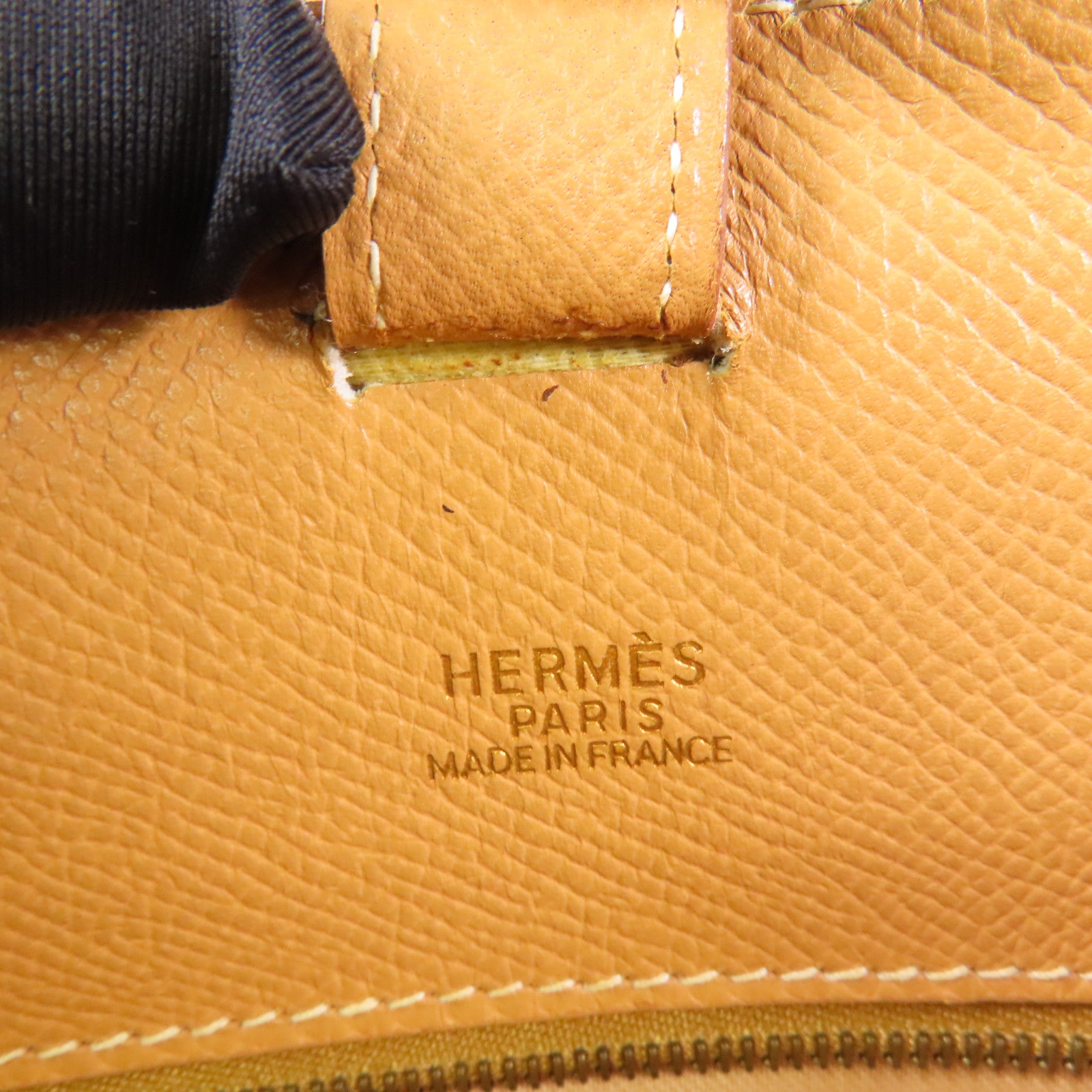 HERMES VGC皮革Sorbonne金扣肩背袋