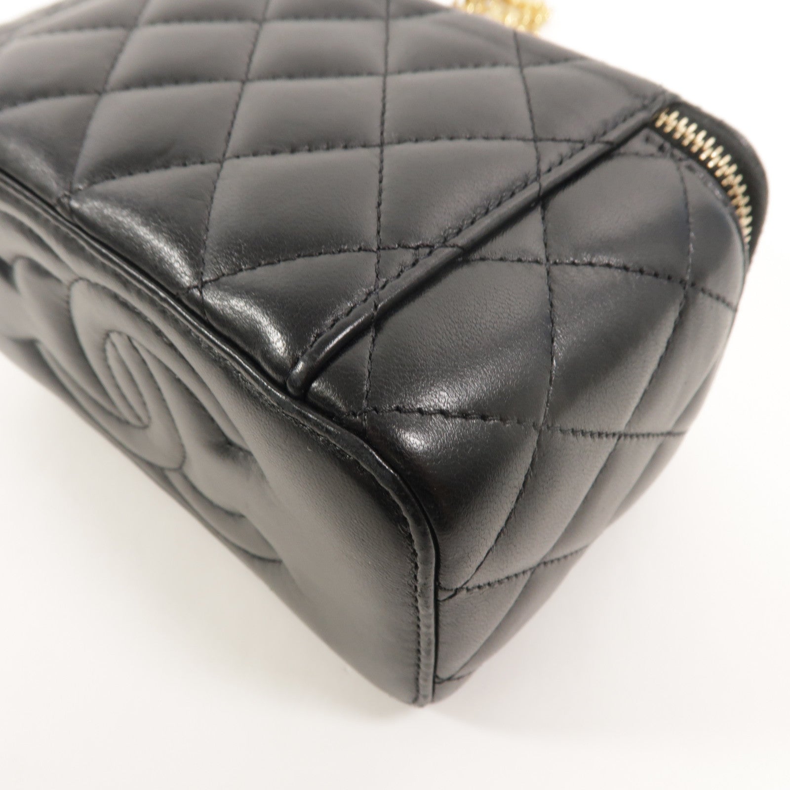 CHANEL 羊皮皮革Vanity Case鏈帶肩背袋