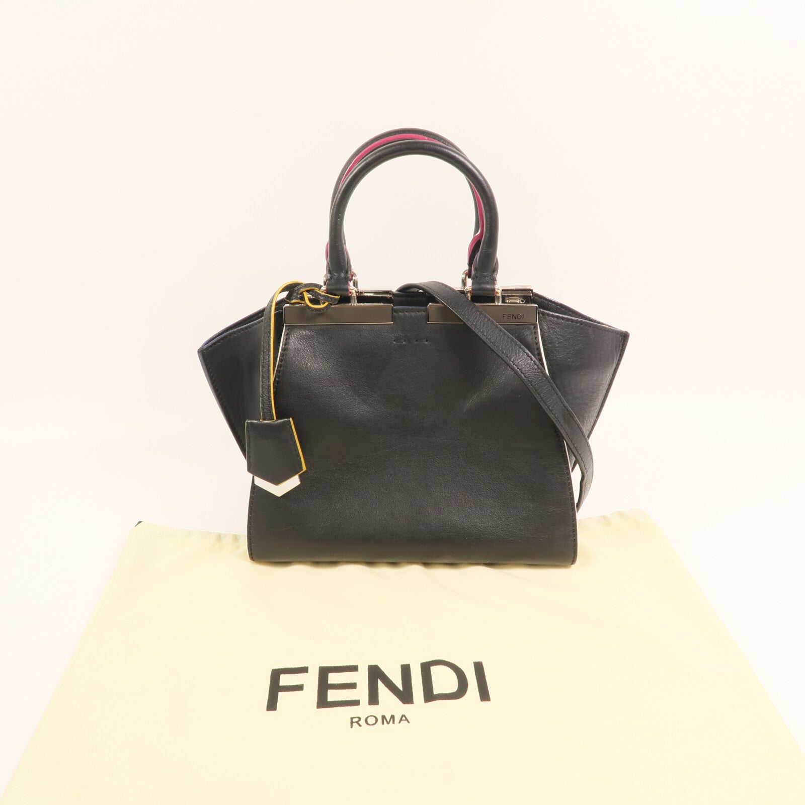 FENDI 牛皮皮革3 Jours銀扣手挽肩背兩用袋