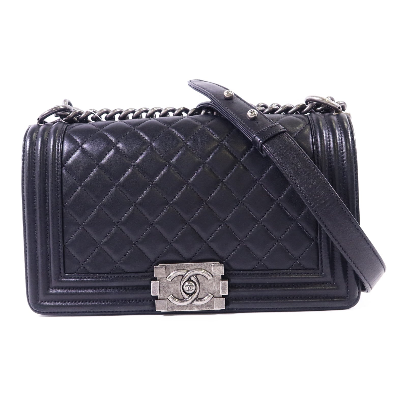 CHANEL 【激減優惠】牛皮皮革Boy 25鏈帶肩背袋