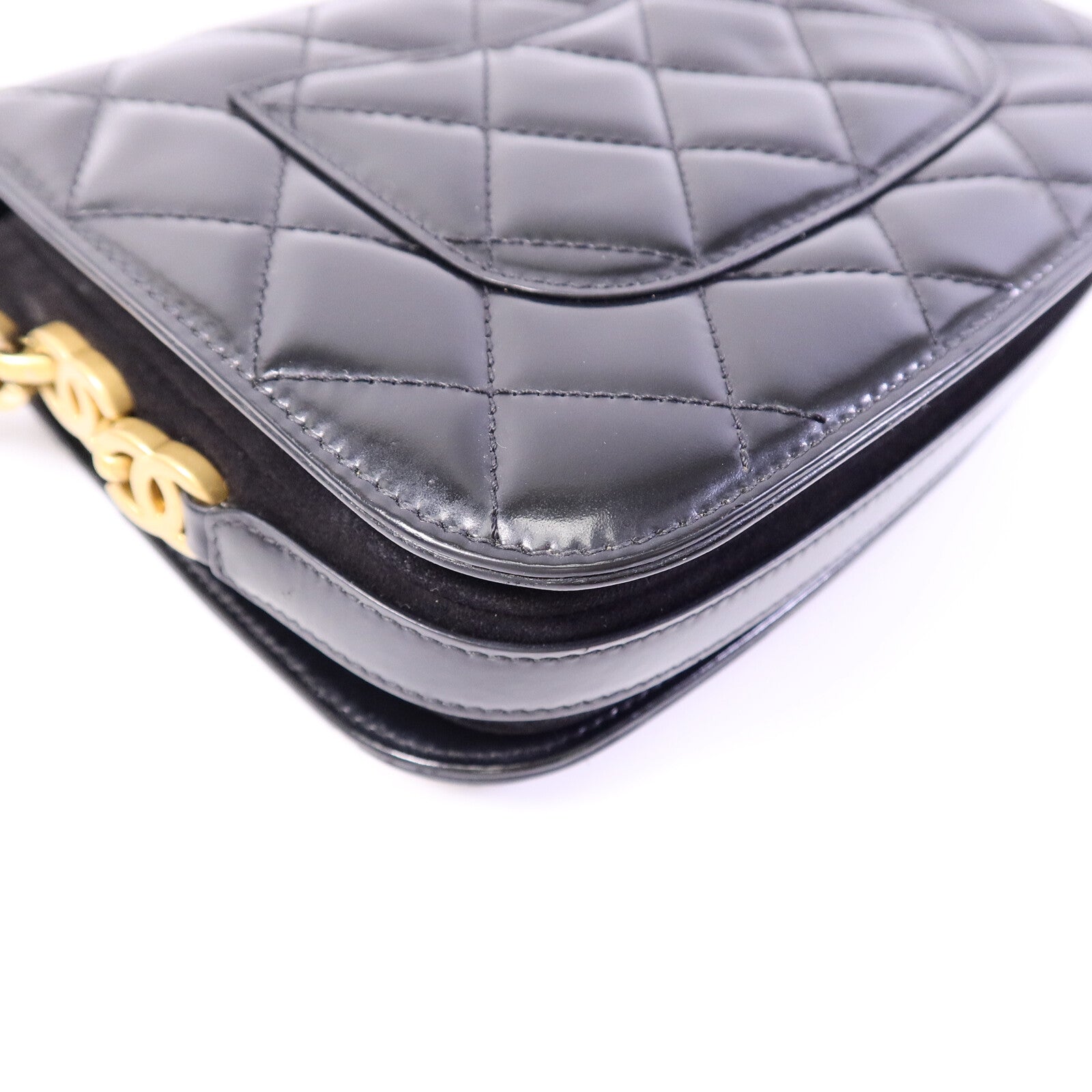 CHANEL 漆皮/麂皮皮革Mini Messenger肩背袋
