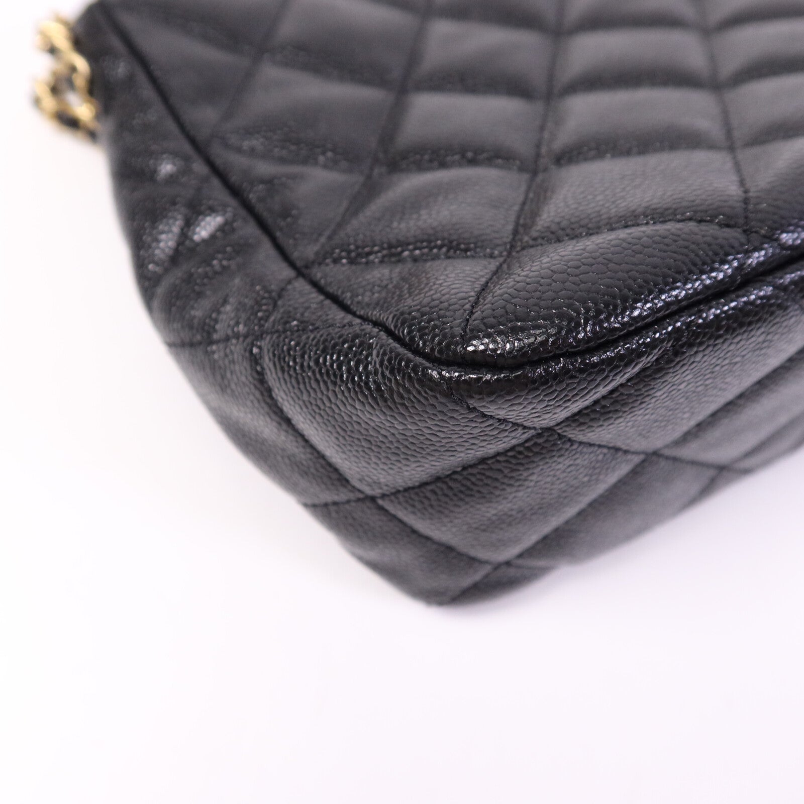 CHANEL 牛皮皮革Hobo Bag金扣鏈帶肩背袋