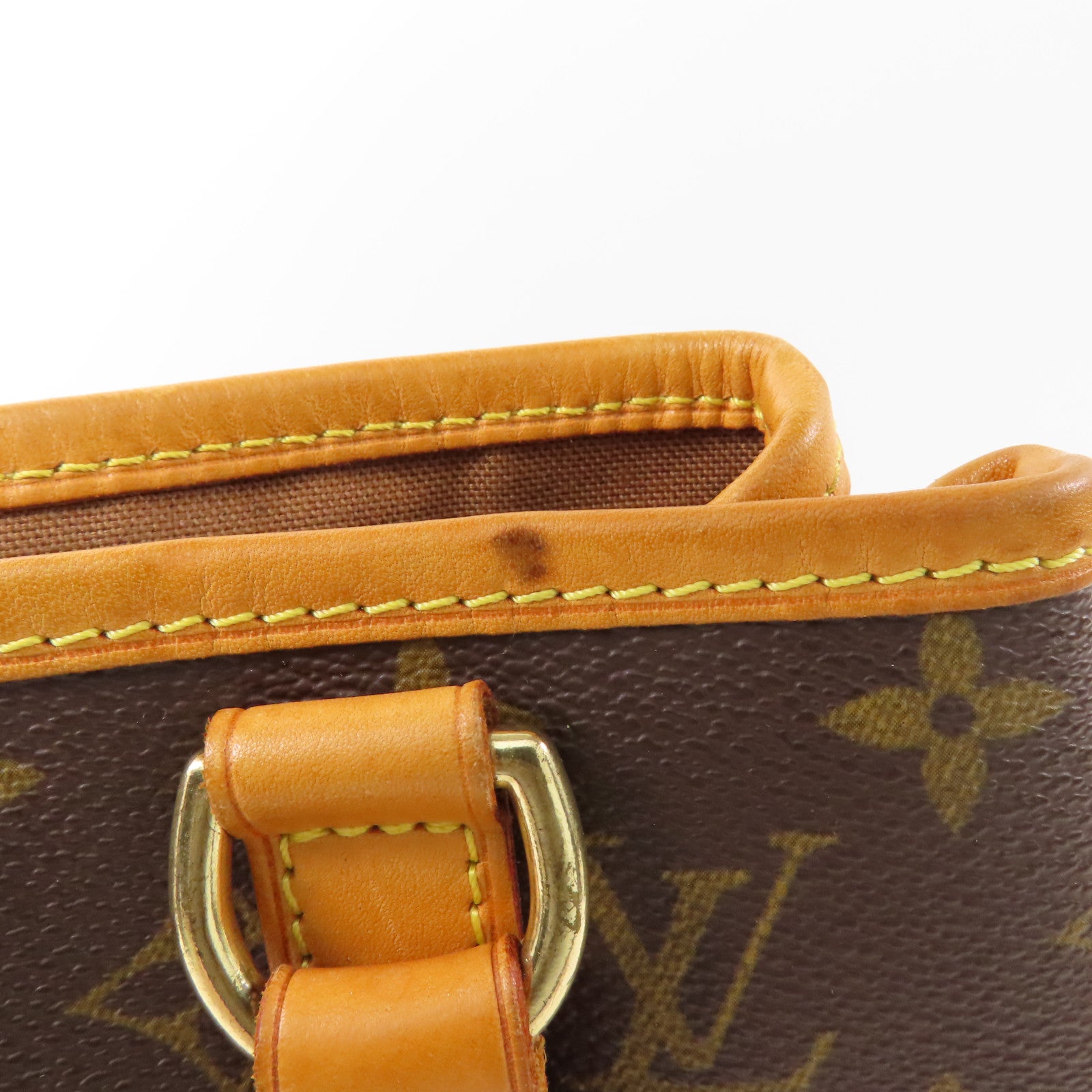 LOUIS VUITTON Monogram Batignolles金扣手挽袋棕色