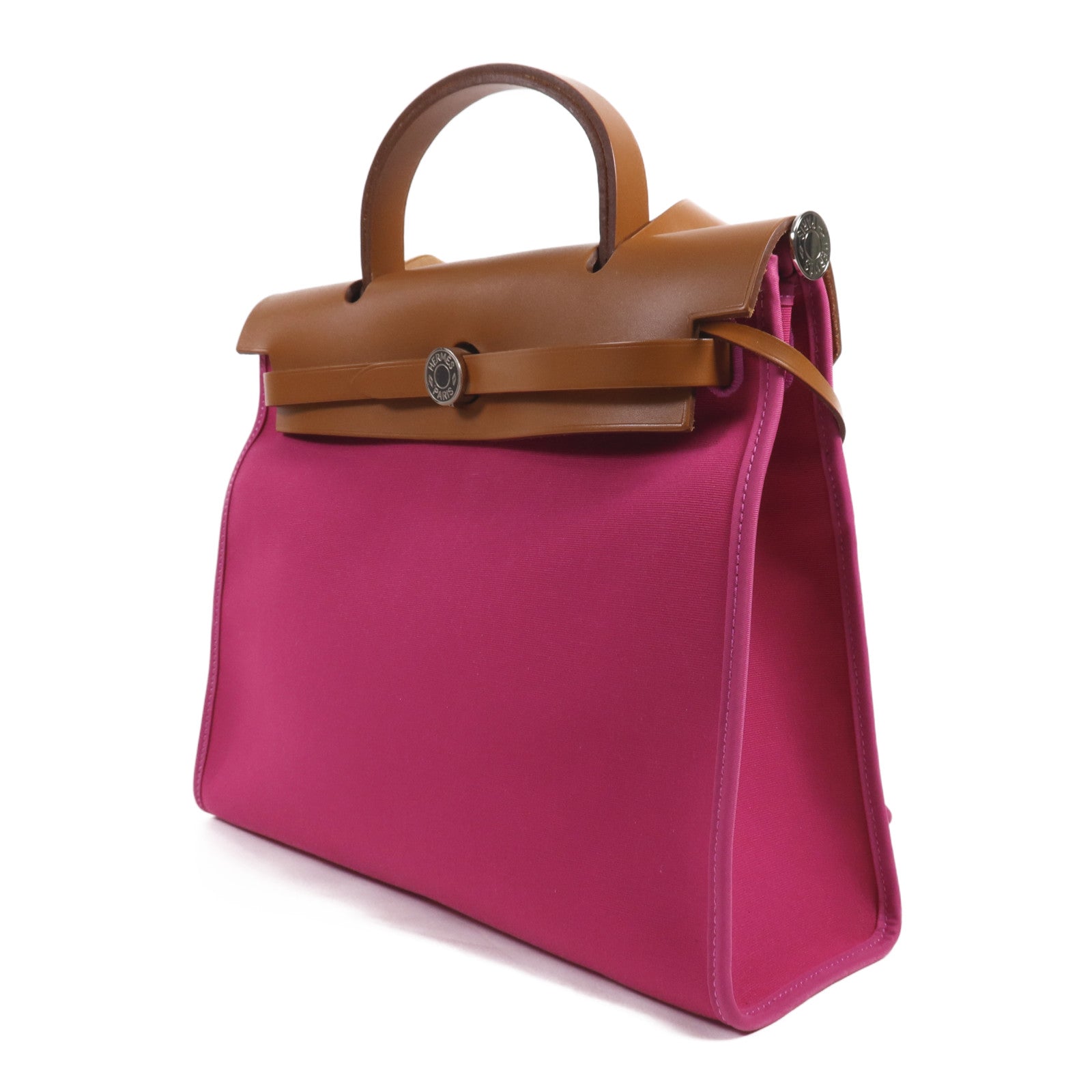 HERMES 帆布Herbag PM銀扣手挽肩背兩用袋