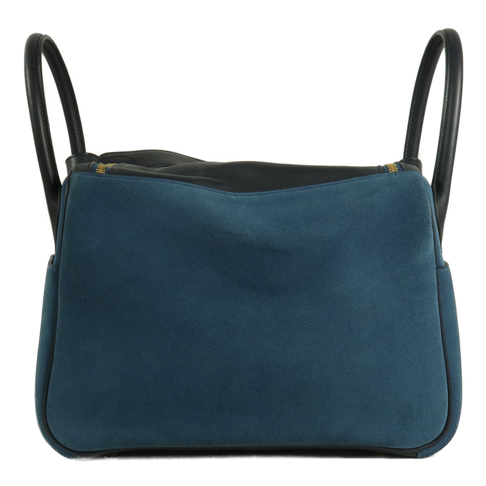 HERMES Suede皮革Lindy 30手挽肩背兩用袋Bleu Nuit
