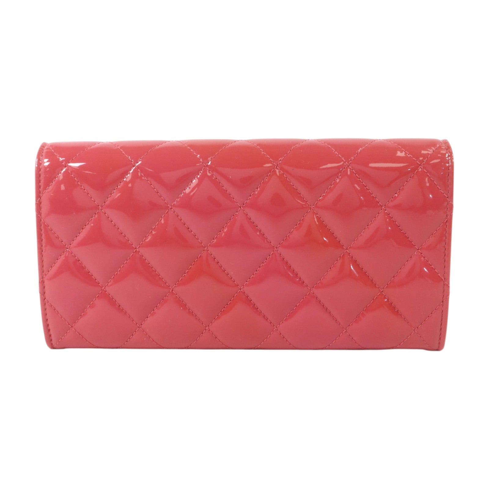 CHANEL 漆皮皮革Long Wallet銀扣長錢包