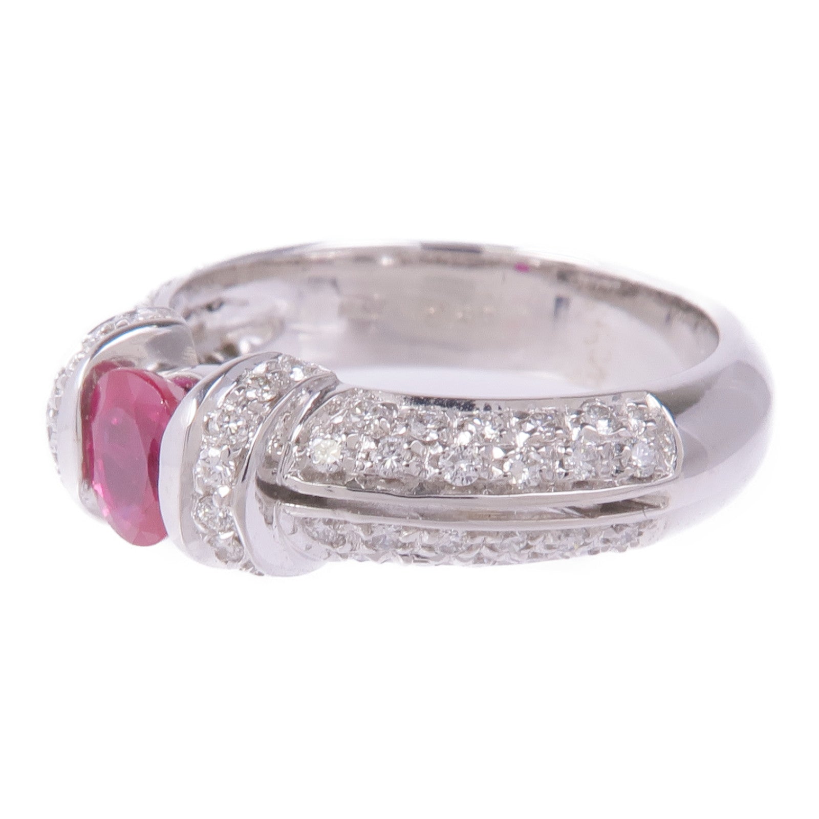 JEWELRY 【激減優惠】18K白金Ruby Diamond Ring紅寶石/鑽石戒指US#6