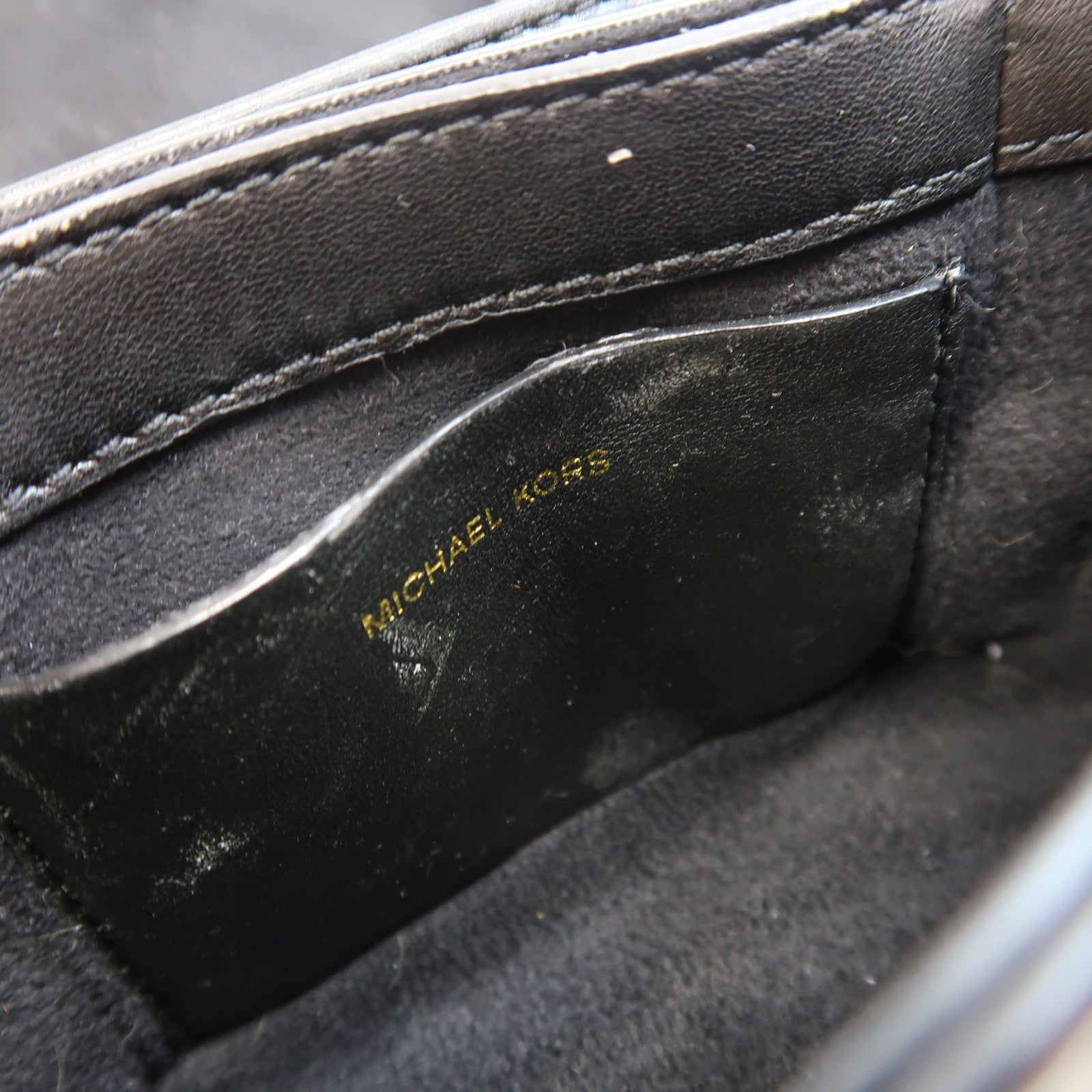 Michael Kors 牛皮皮革Chain Shoulder金扣鏈帶肩背袋黑色
