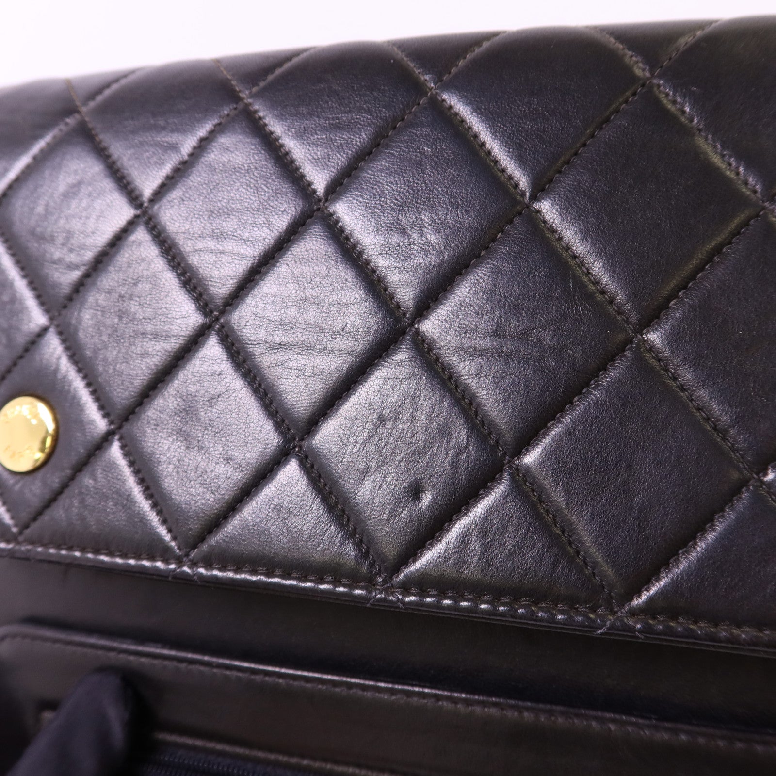 CHANEL 牛皮皮革Vintage Shoulder Bag金扣肩背袋