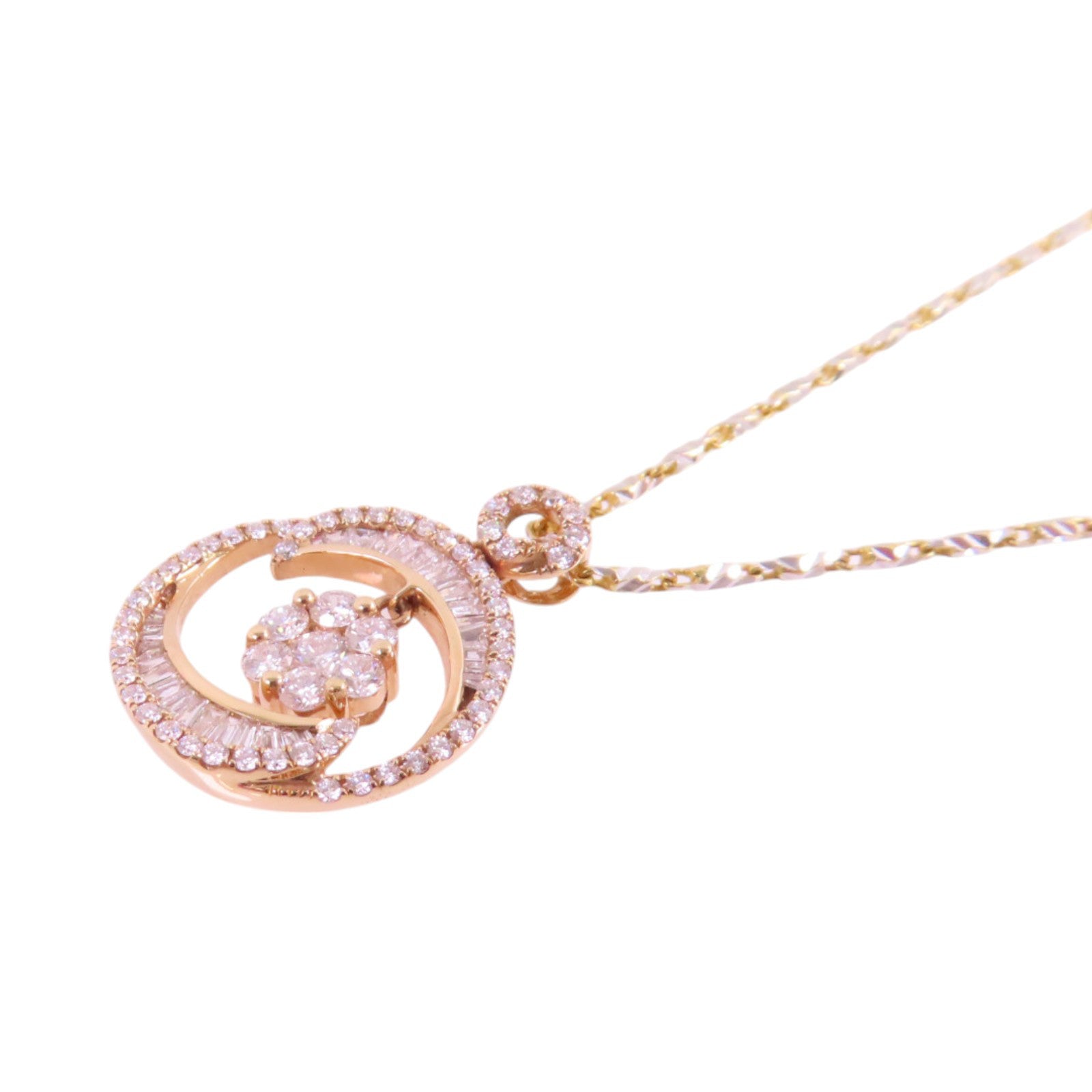 JEWELRY Diamond Necklace 18K Rose Gold 18K White Gold