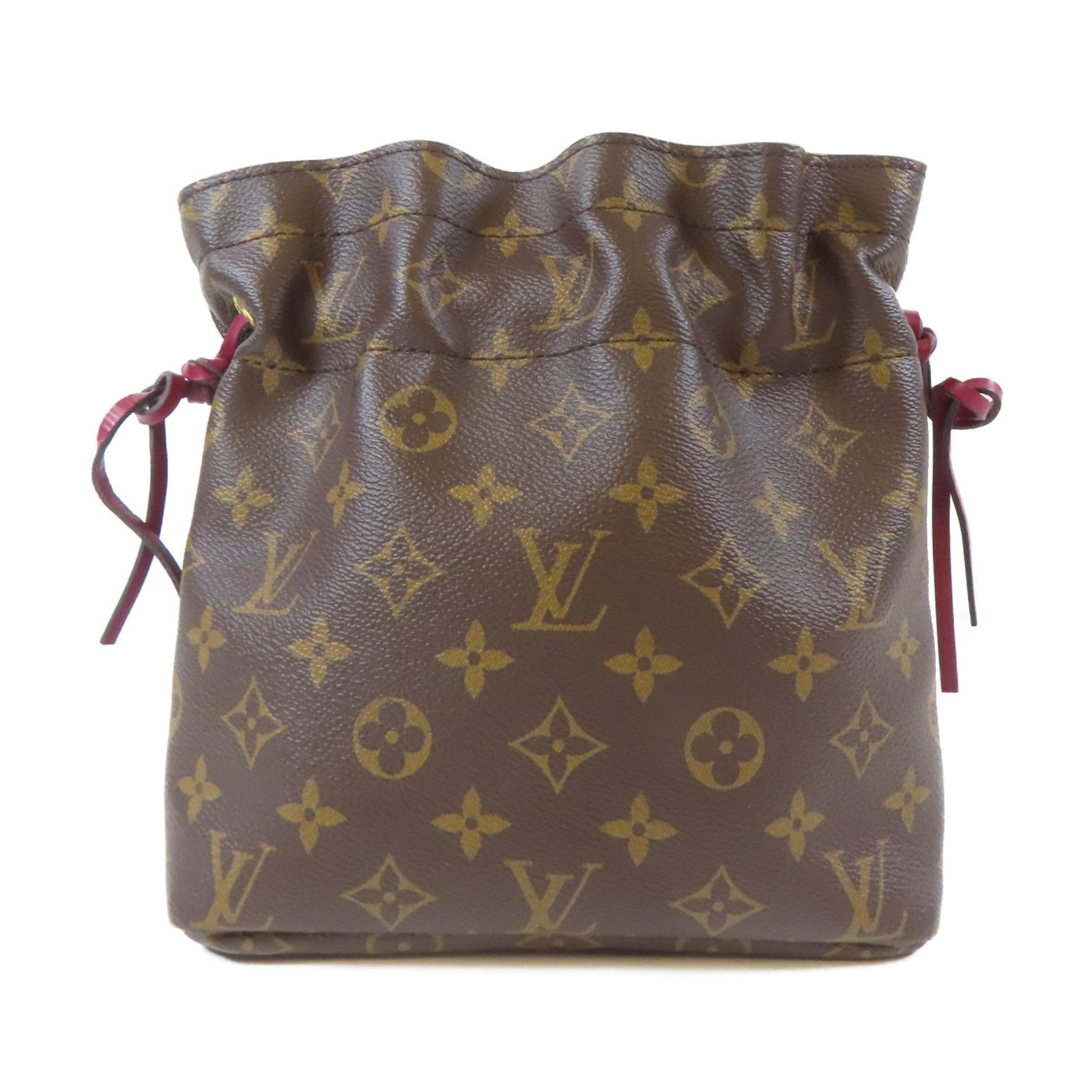 LOUIS VUITTON 【激減優惠】Monogram Posh Noe Drawstring Pouch金扣手拿包啡色/紫色