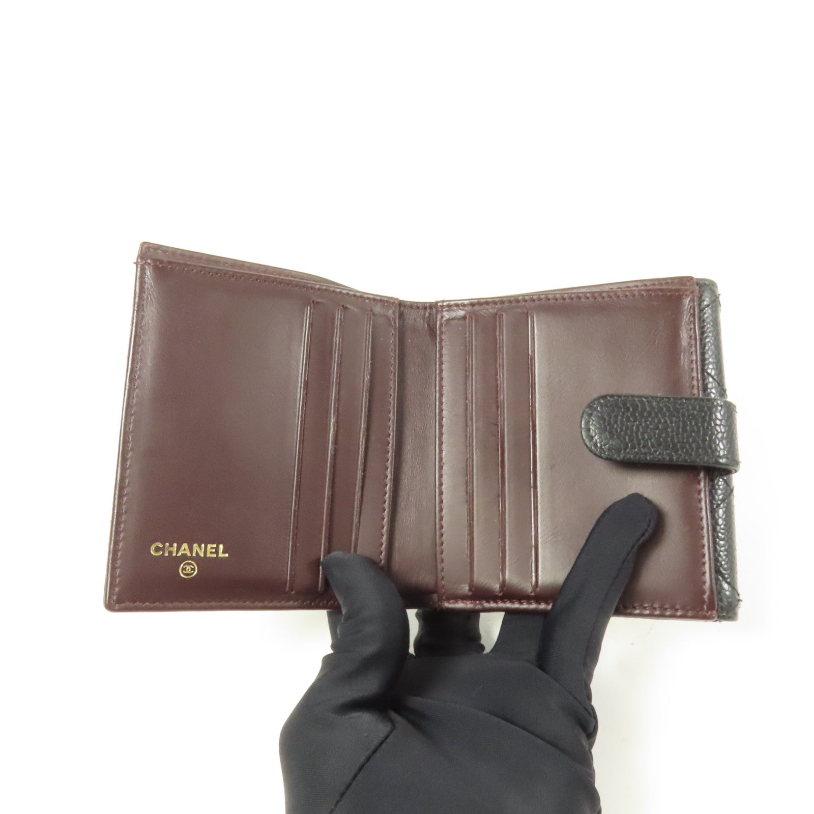 CHANEL 牛皮皮革Wallet金扣錢包
