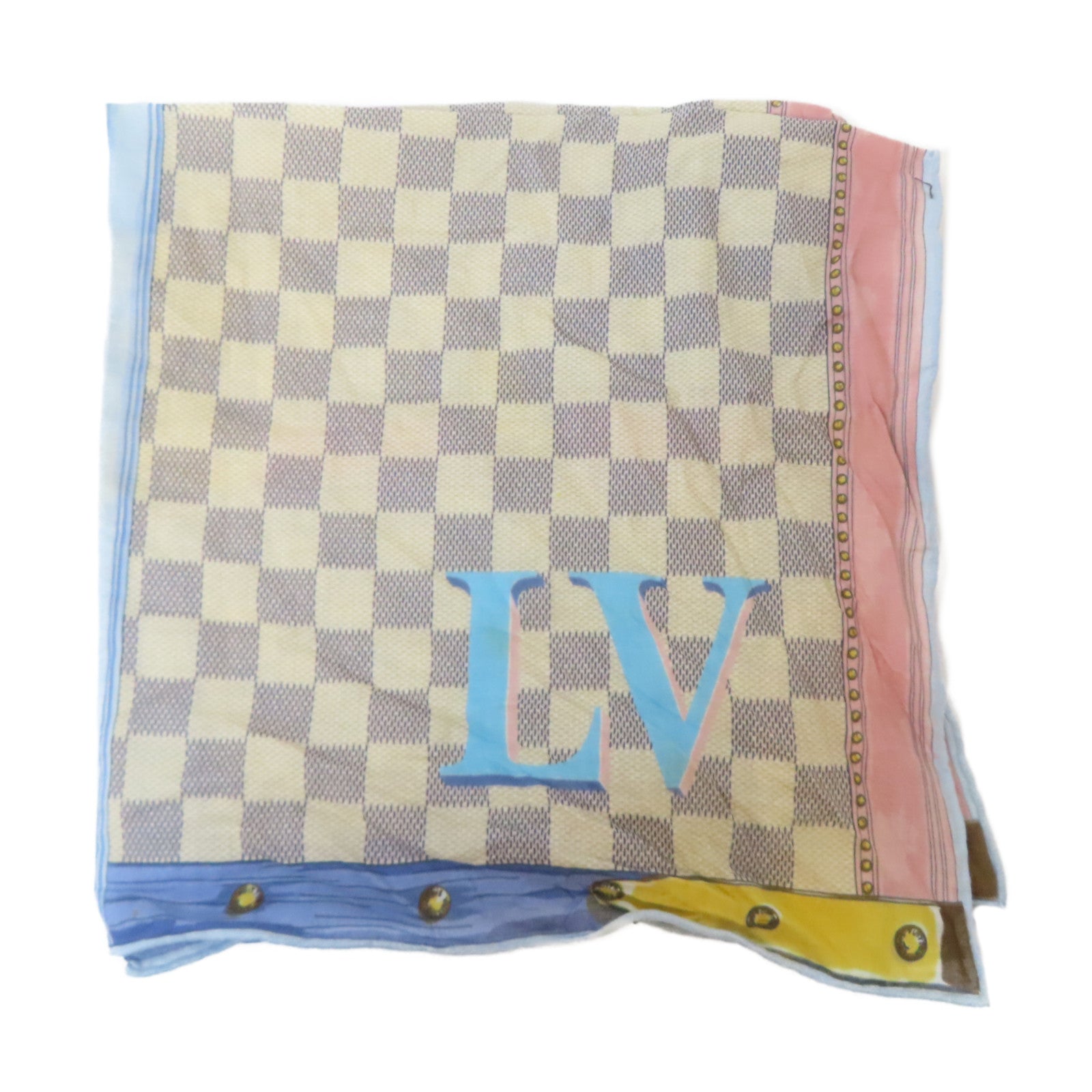 LOUIS VUITTON 【激減優惠】Damier Azur Summer Trunk Scarf絲巾彩色