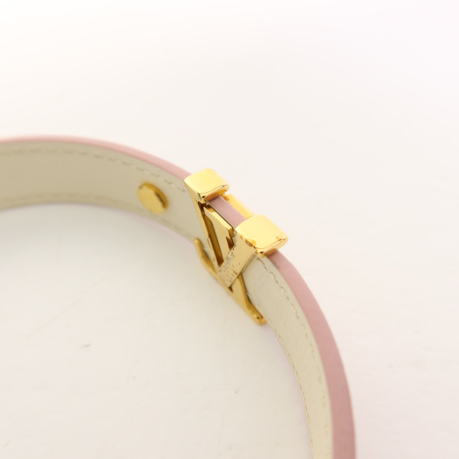 LOUIS VUITTON 牛皮皮革Bracelets金扣手鐲