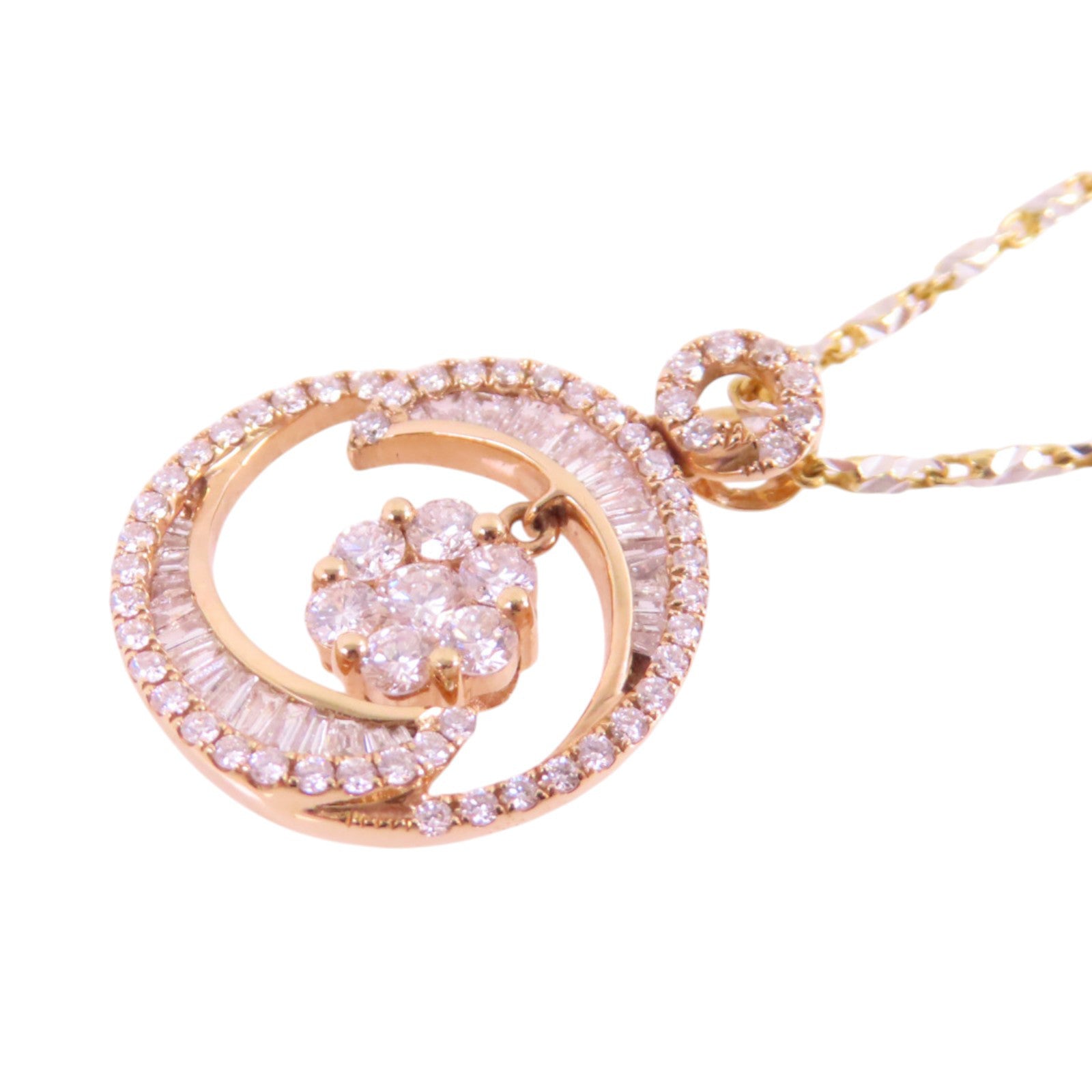 JEWELRY Diamond Necklace 18K Rose Gold 18K White Gold