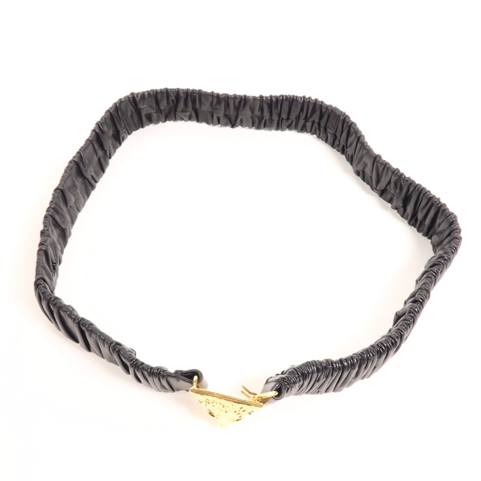 CHANEL 羊皮皮革Belt金扣皮帶