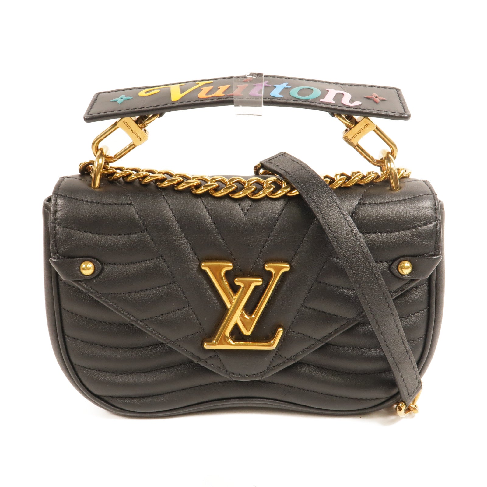 LOUIS VUITTON 牛皮皮革New Wave PM鏈帶手挽肩背兩用袋
