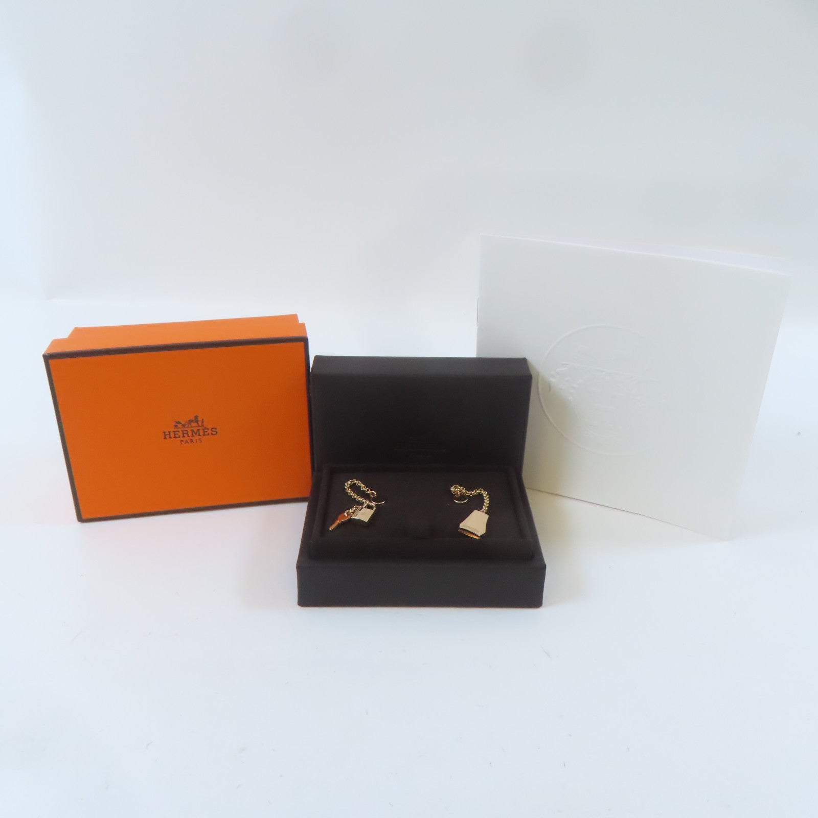 HERMES 18K白金Kelly Clochette Earrings耳環