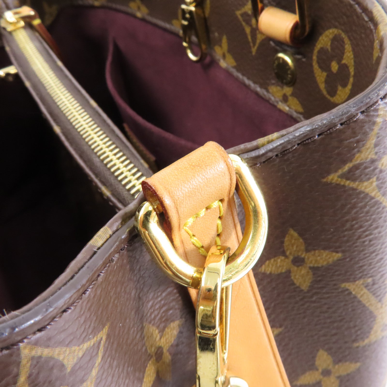 LOUIS VUITTON Monogram Montaigne BB金扣手挽肩背兩用袋啡色
