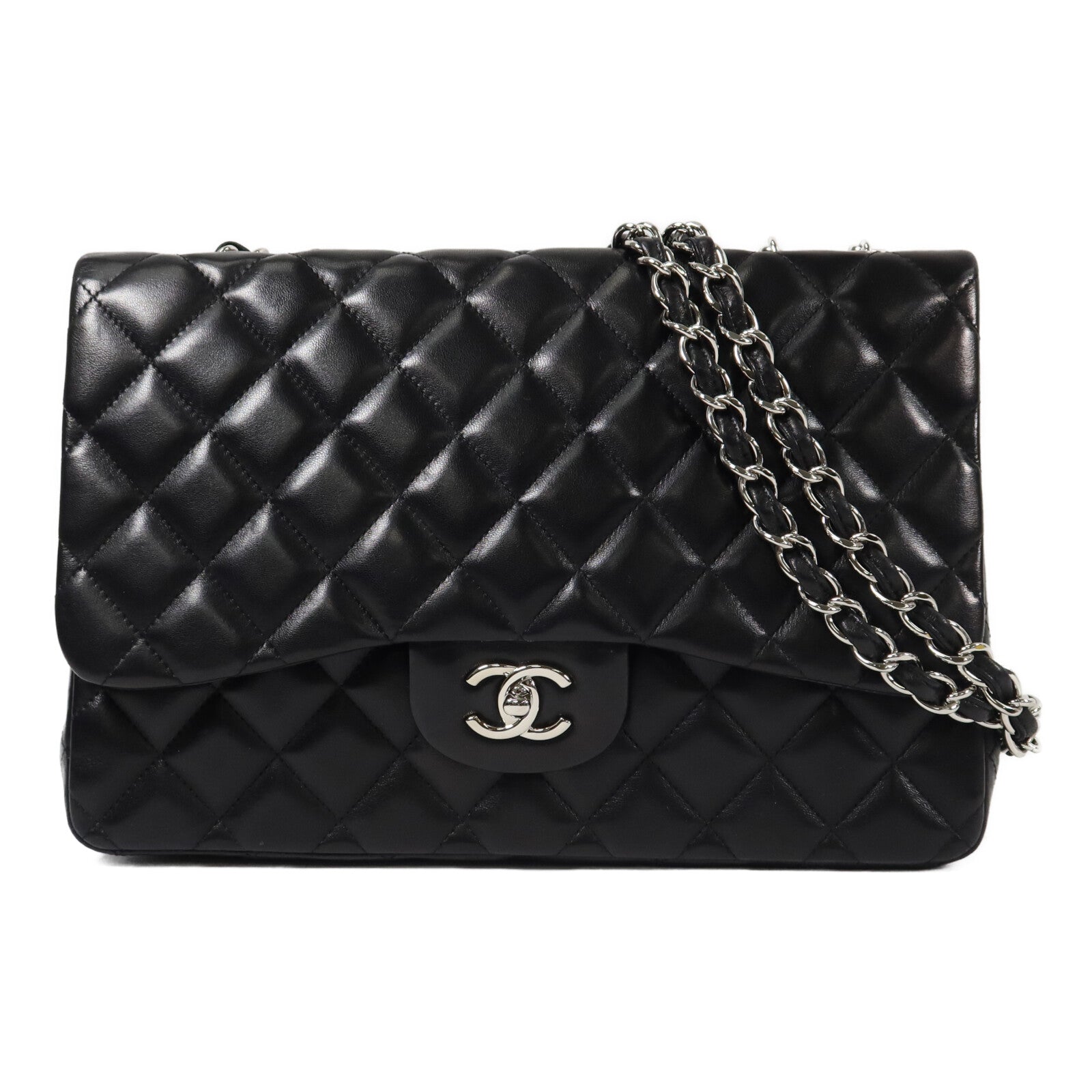 CHANEL 羊皮皮革Large Single Classic鏈帶肩背袋