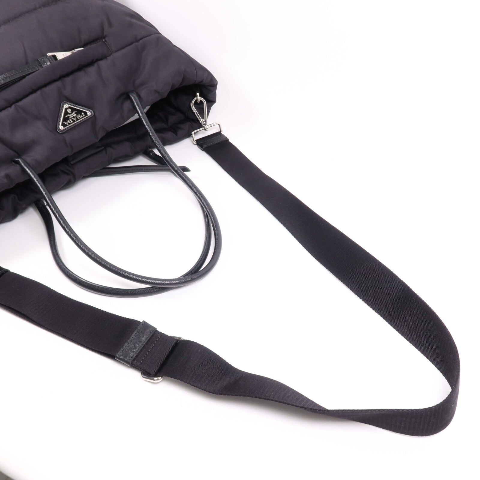 PRADA 尼龍2 Way Shoulder Bag銀扣手挽肩背兩用袋
