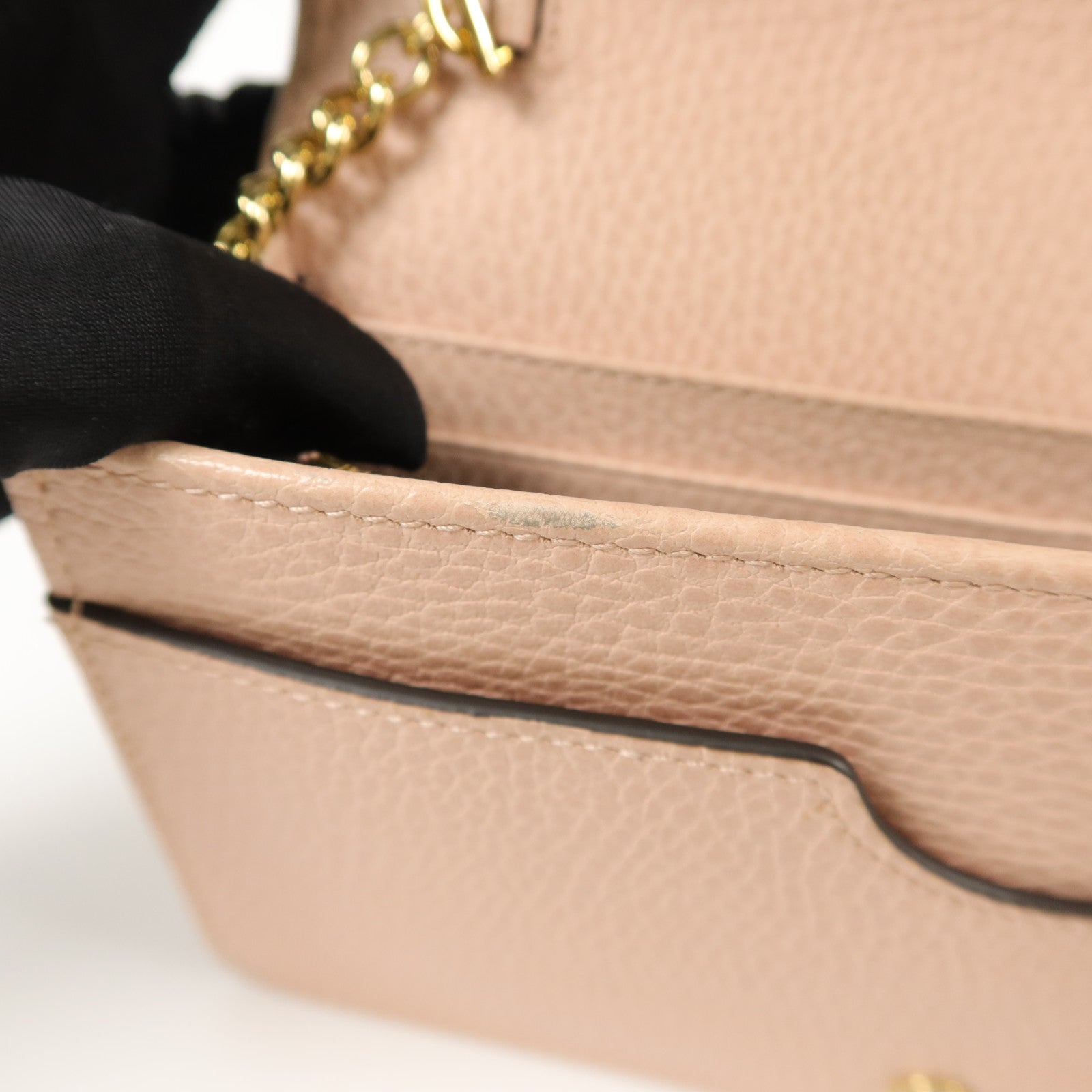 GUCCI 【激減優惠】牛皮皮革WOC Wallet On Chain鏈帶肩背袋