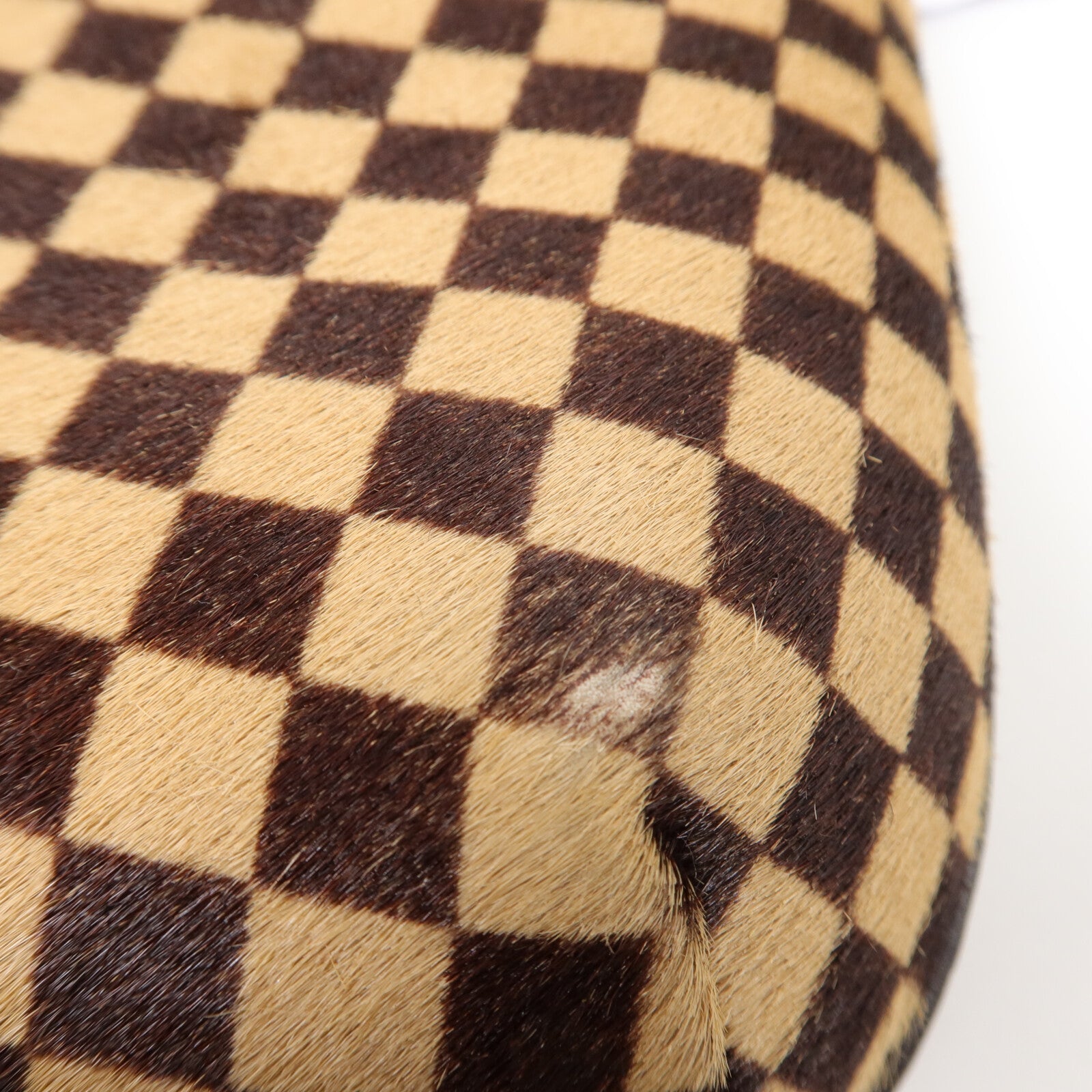 LOUIS VUITTON Damier/馬毛Sauvage Tigre手挽袋