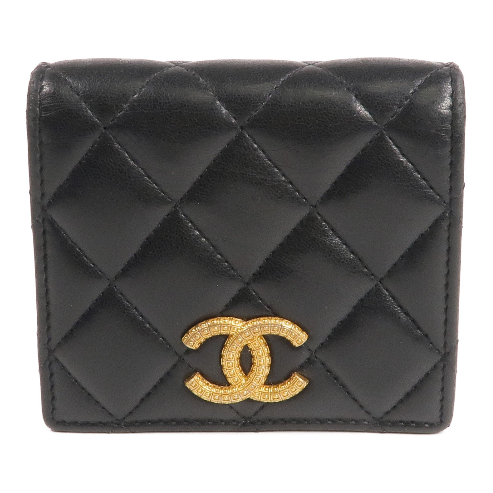 CHANEL 羊皮皮革Wallet金扣錢包