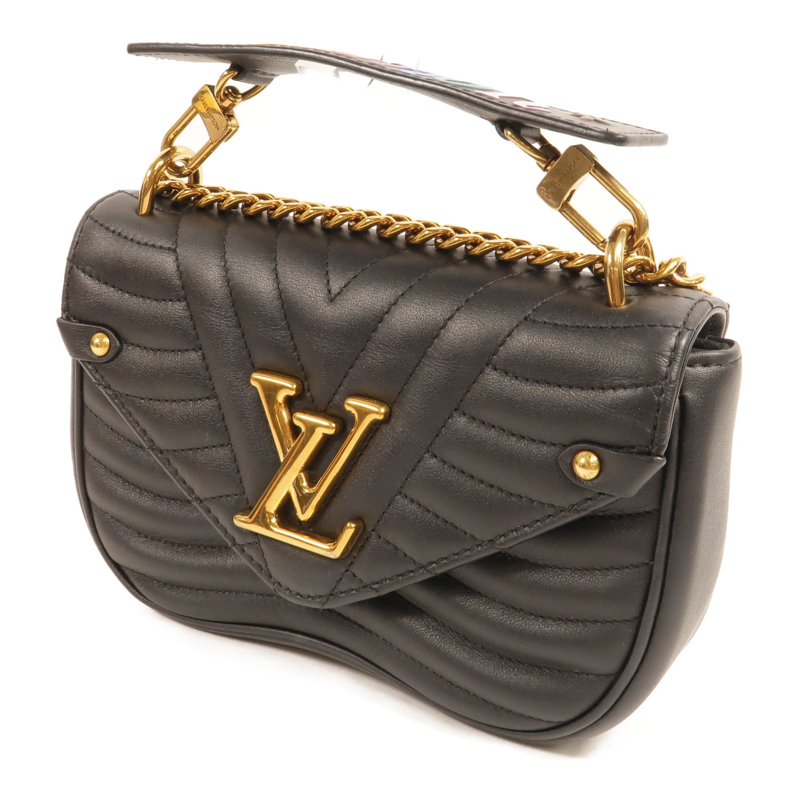 LOUIS VUITTON 牛皮皮革New Wave PM鏈帶手挽肩背兩用袋